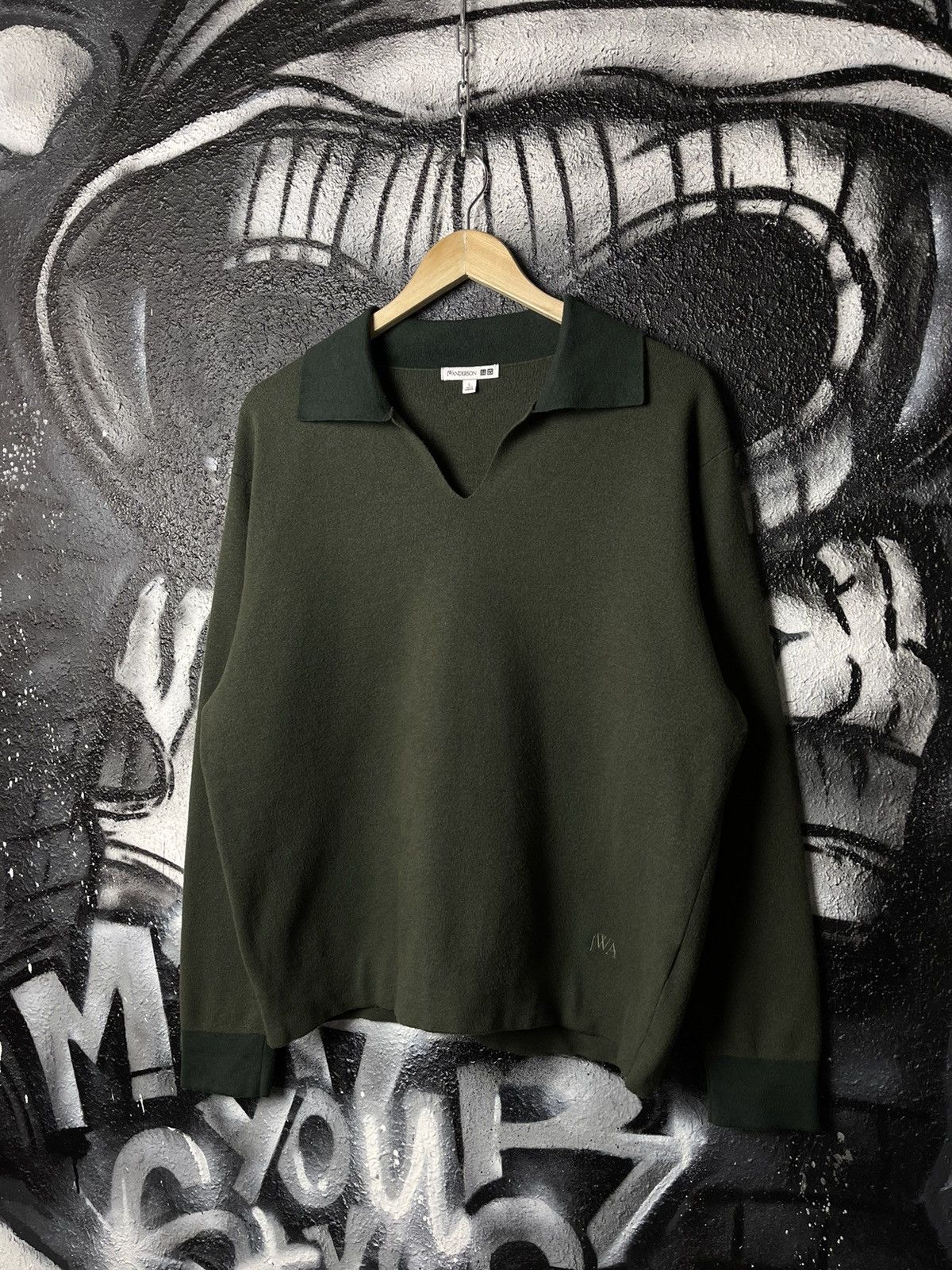 JW Anderson × Japanese Brand × Uniqlo Uniqlo x J.W. Anderson Souffle Yarn Sweater Dark Green Size L / US 10 / IT 46 - 1 Thumbnail