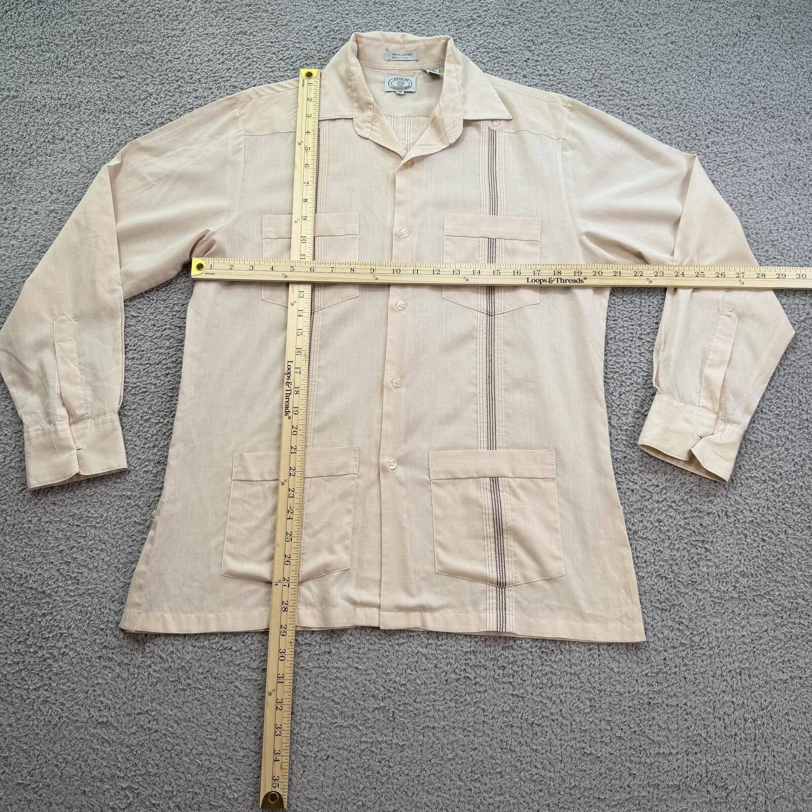 Other Vintage ADOLFO La Guayabera Shirt Mens M 4 Pocket Button Up Size US M / EU 48-50 / 2 - 3 Thumbnail