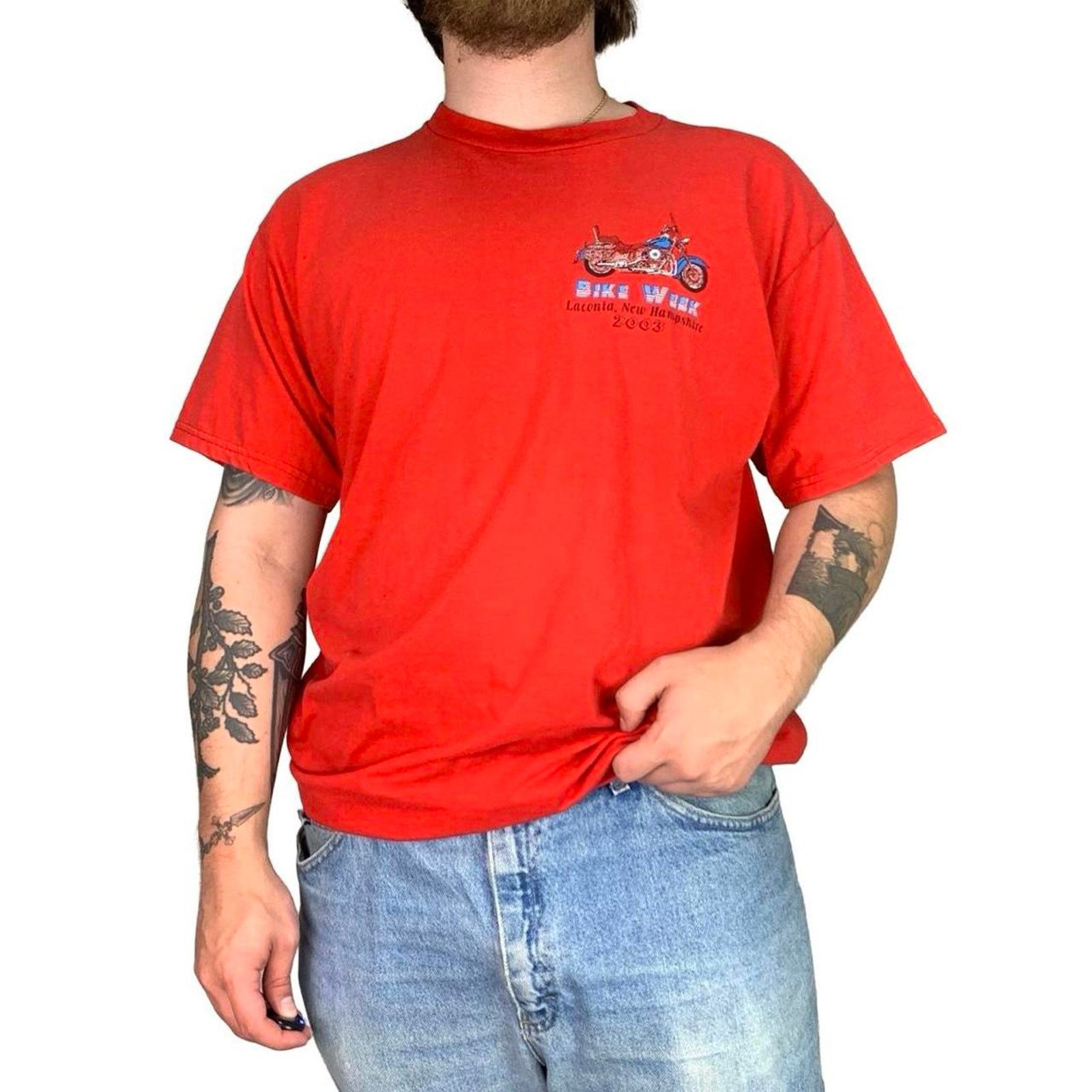 Fruit Of The Loom × Vintage Vintage Patriotic Bike Week T-shirt Size US XL / EU 56 / 4 - 2 Thumbnail