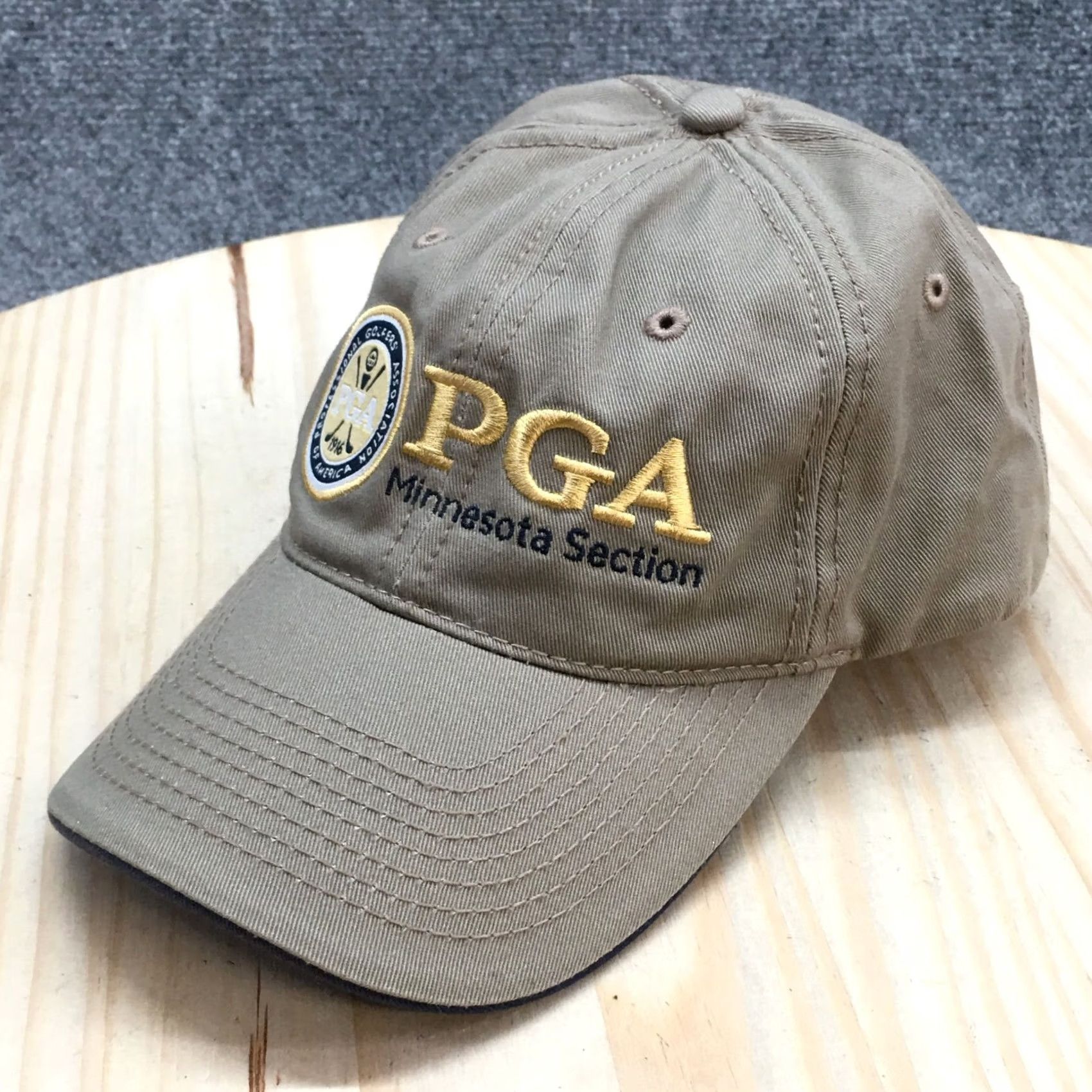 Vintage PGA Minnesota Section Baseball Cap Hat Mens OS Beige Adjustable Embroidered Size ONE SIZE - 2 Thumbnail