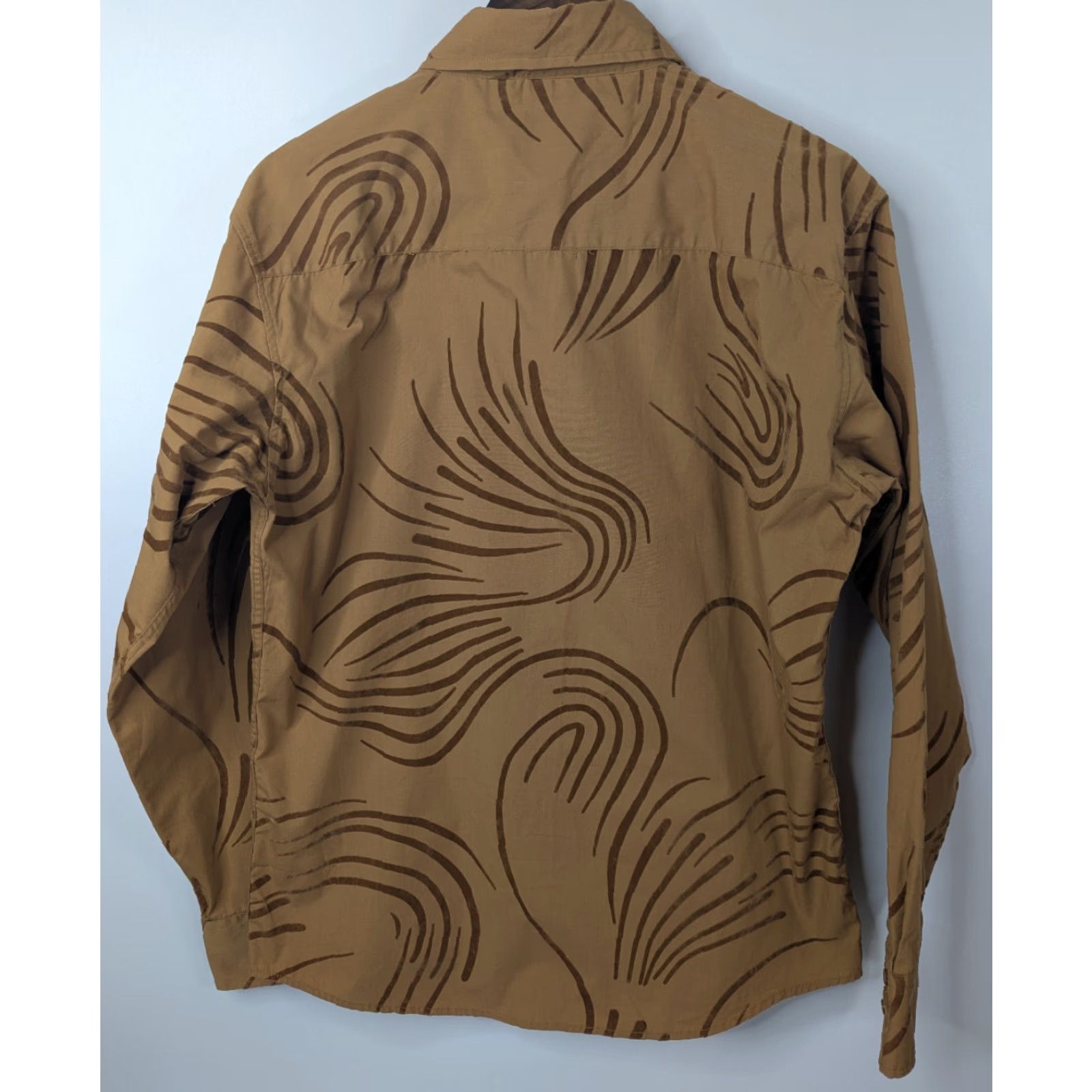Vintage Franky Max Mens Long Sleeve Button-Up Shirt Size Medium Brown Swirl Abstract Embroidered Casual Party/Cocktail Button-Up Vintage No Size US M / EU 48-50 / 2 - 4 Thumbnail