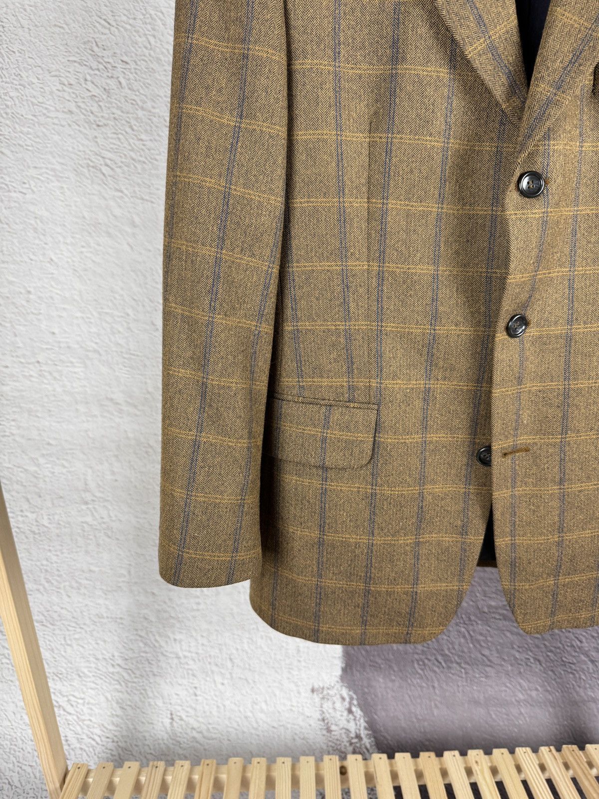 Other Desch vintage checkered beige tweed 3 button wool blazer Size 38R - 4 Thumbnail