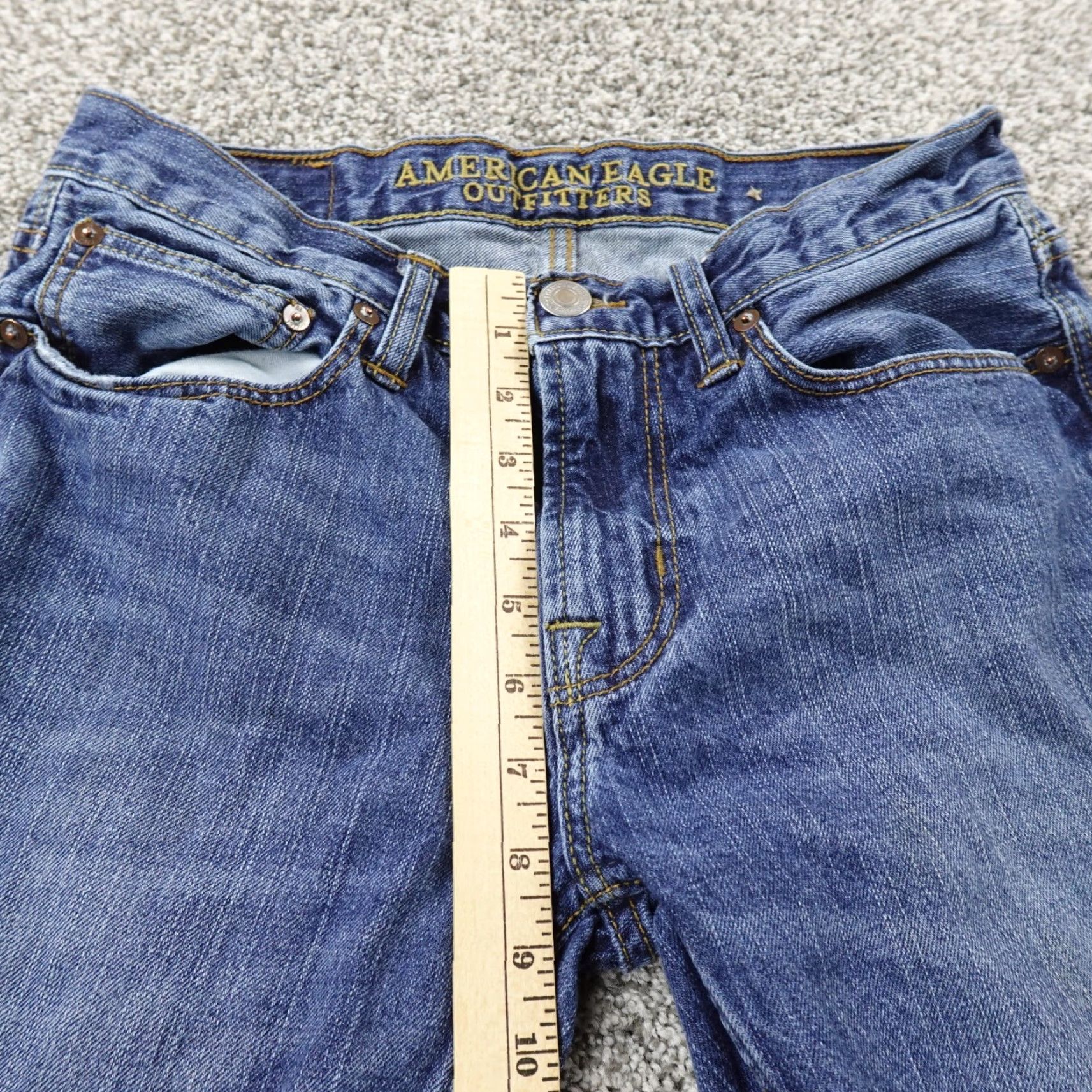 American Eagle Outfitters American Eagle Outfitters Jeans Mens 28X30 Dark Blue Denim Slim Straight 5-Pocket Preppy Grunge 2000s Mens Clothing Size US 28 / EU 44 - 6 Thumbnail