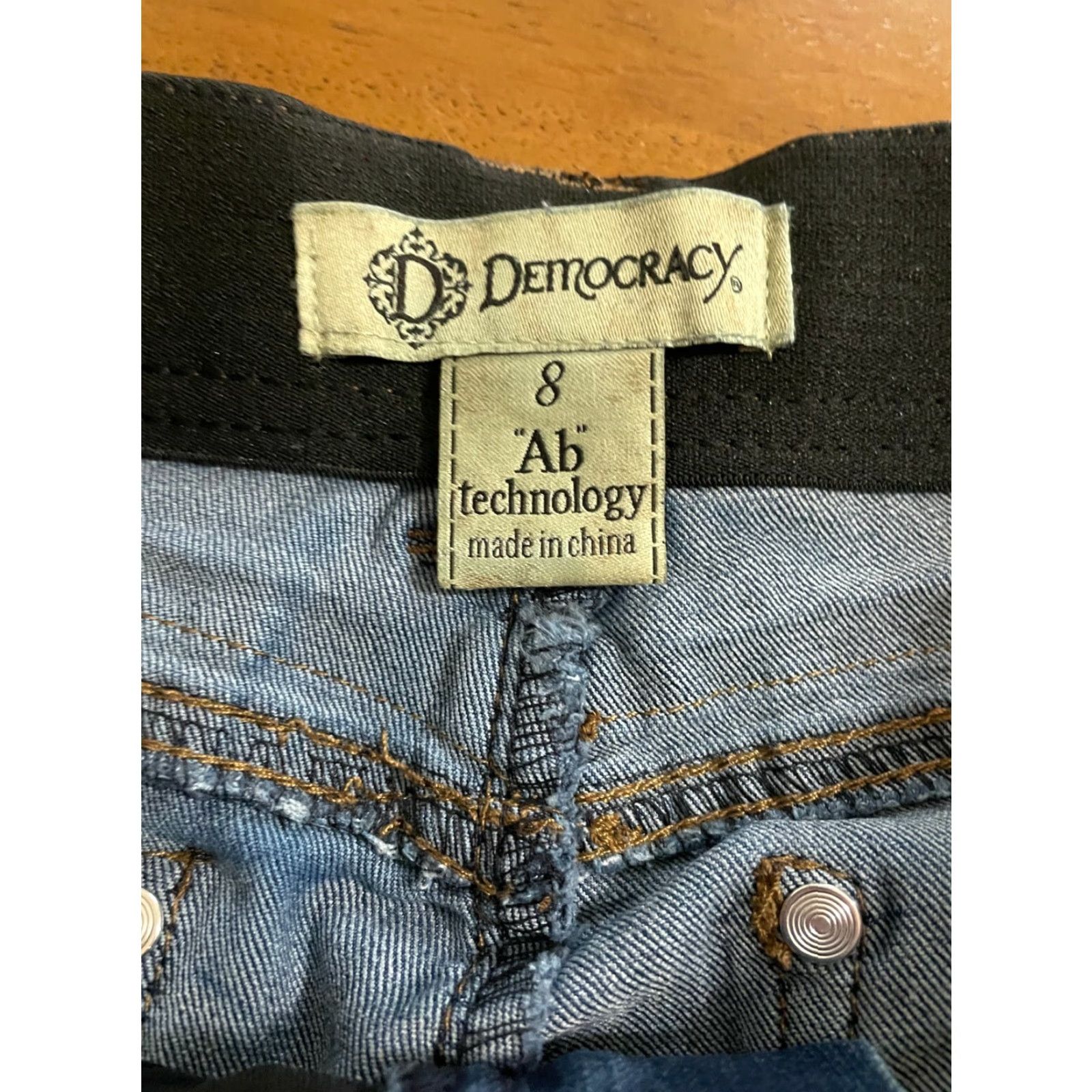 Vintage DEMOCRACY AB-Technology Jeans Size 8 Skinny Women Blue Denim Cotton Blend 5-Pocket Slimming Stretch Inseam 28 in Heart? (Note: remove question) Size 30" / US 8 / IT 44 - 3 Thumbnail