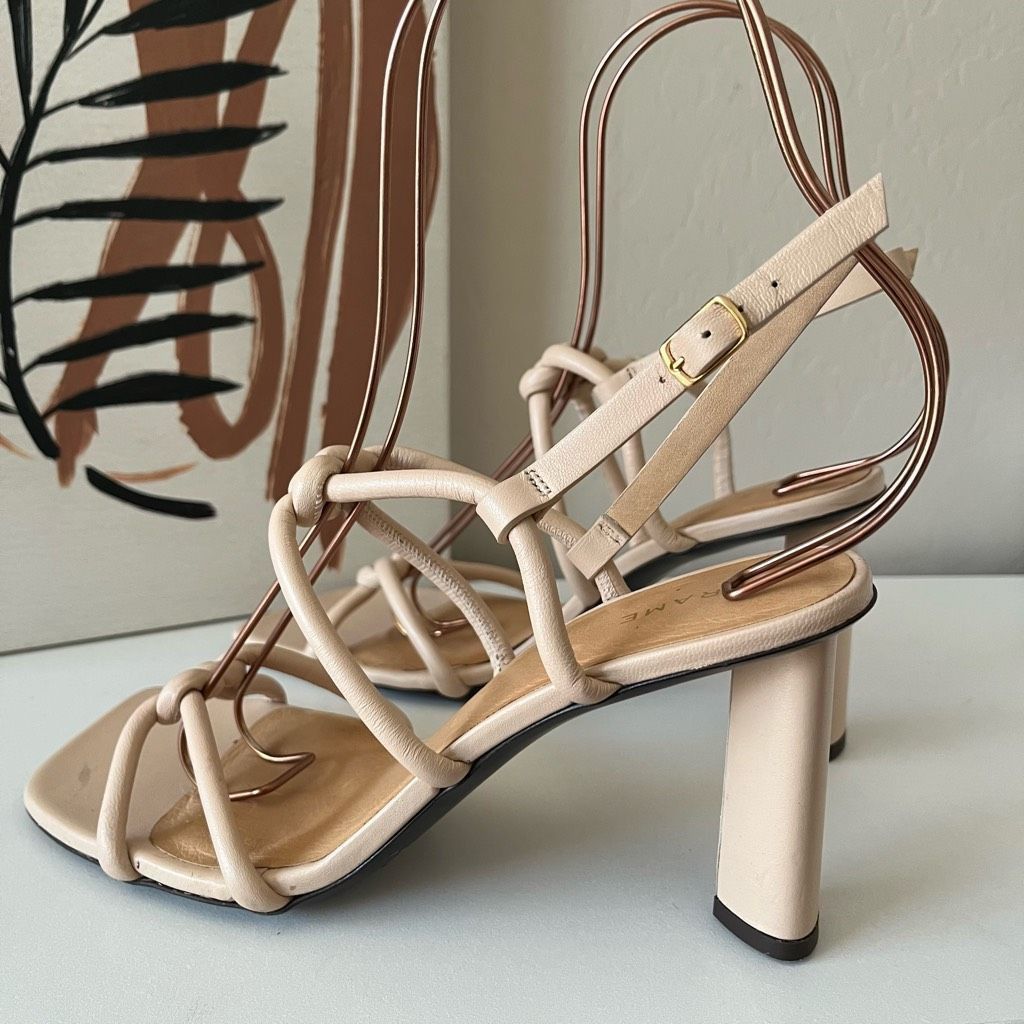 Frame Frame Le Hendrix Slingback Leather Heeled Sandals Cream Size Size US 8 / IT 38 - 4 Thumbnail