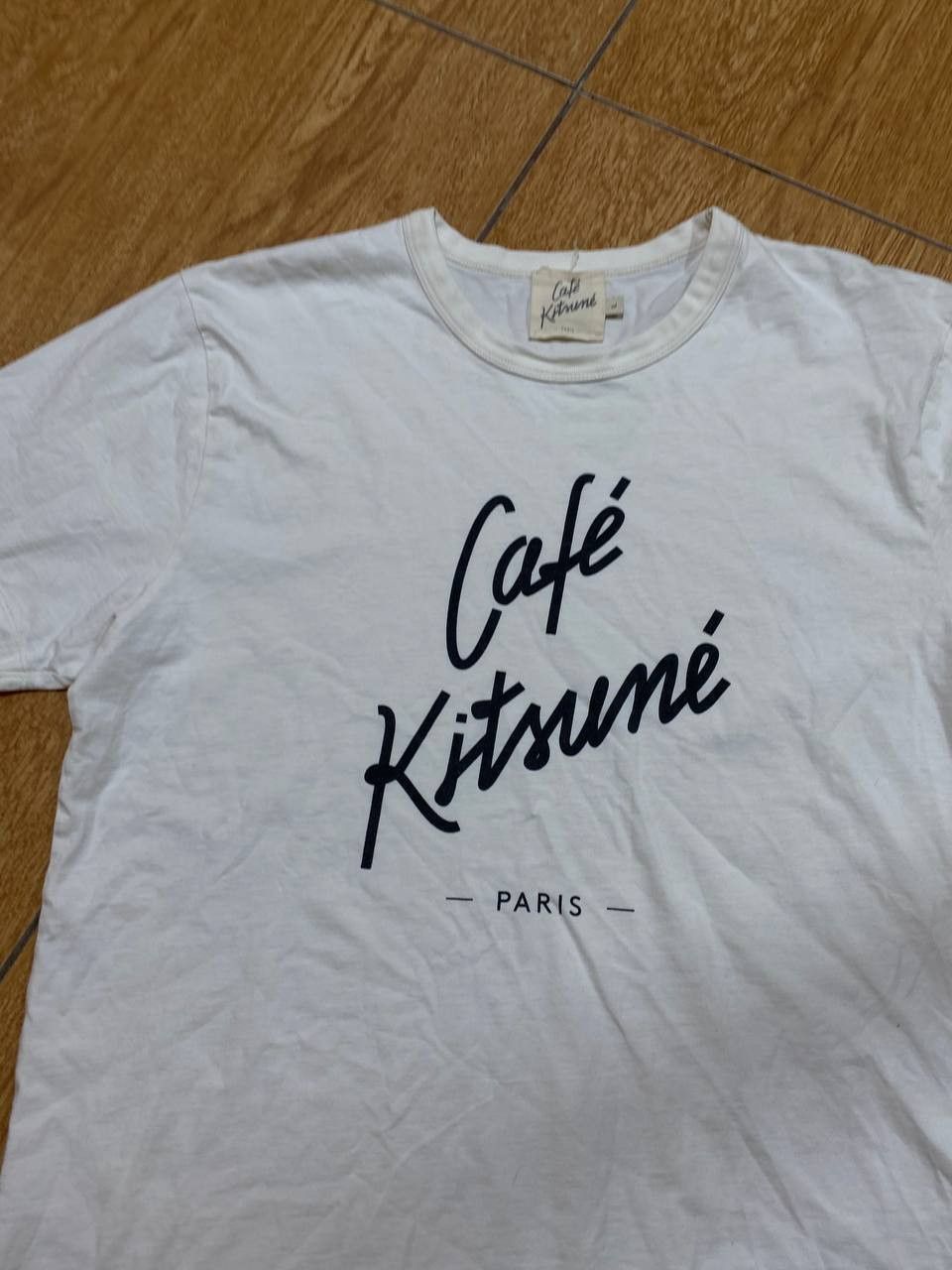 Maison Kitsune Maison Kitsune Cafe Paris Logo Tee Spell Out Cotton Top Size US L / EU 52-54 / 3 - 10 Thumbnail
