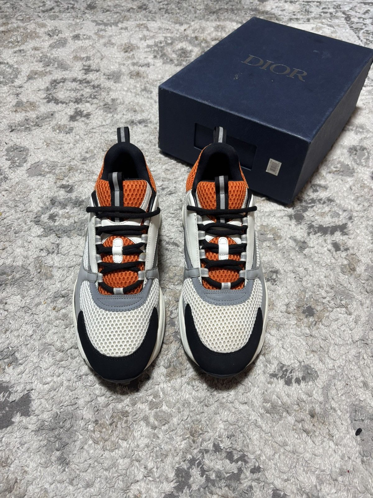 Dior Dior B22 Sneakers White Black Orange – Size EU 45 US 12 Size US 12 / EU 45 - 2 Thumbnail