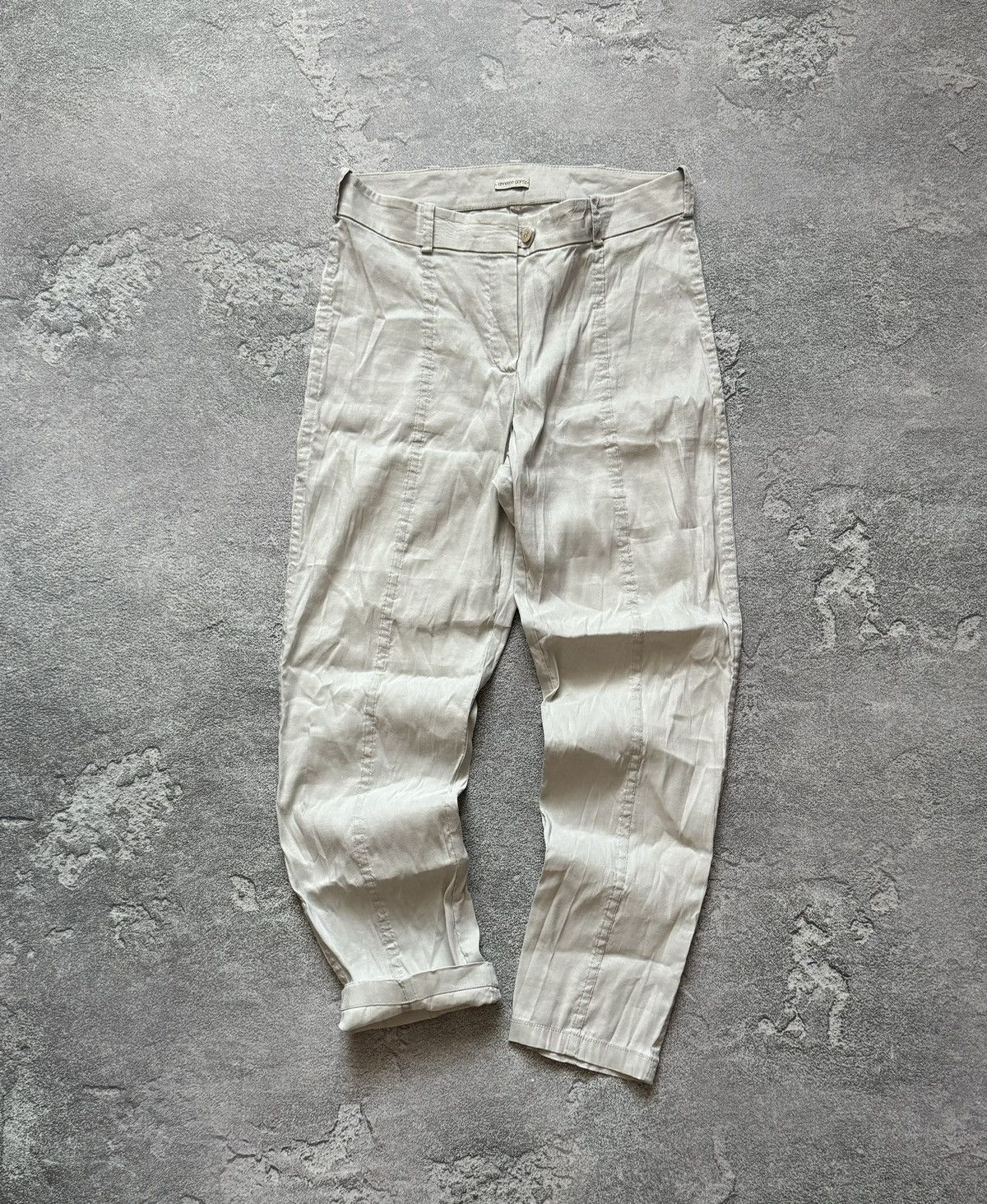 Annette Gortz × Japanese Brand Annette Gortz 38 linen light gray pant trouser chino relaxed Size 26" / US 2 / IT 38 - 1 Thumbnail