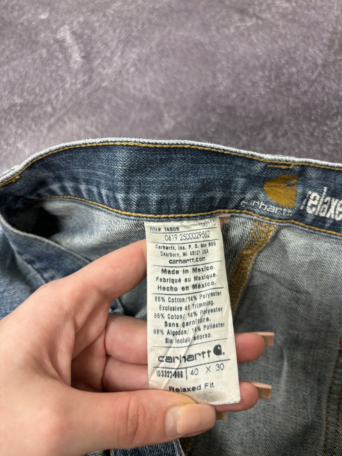 Carhartt Vintage Carhartt USA Faded Light Blue Rare Hype Baggy Jeans Size US 40 / EU 56 - 13 Thumbnail