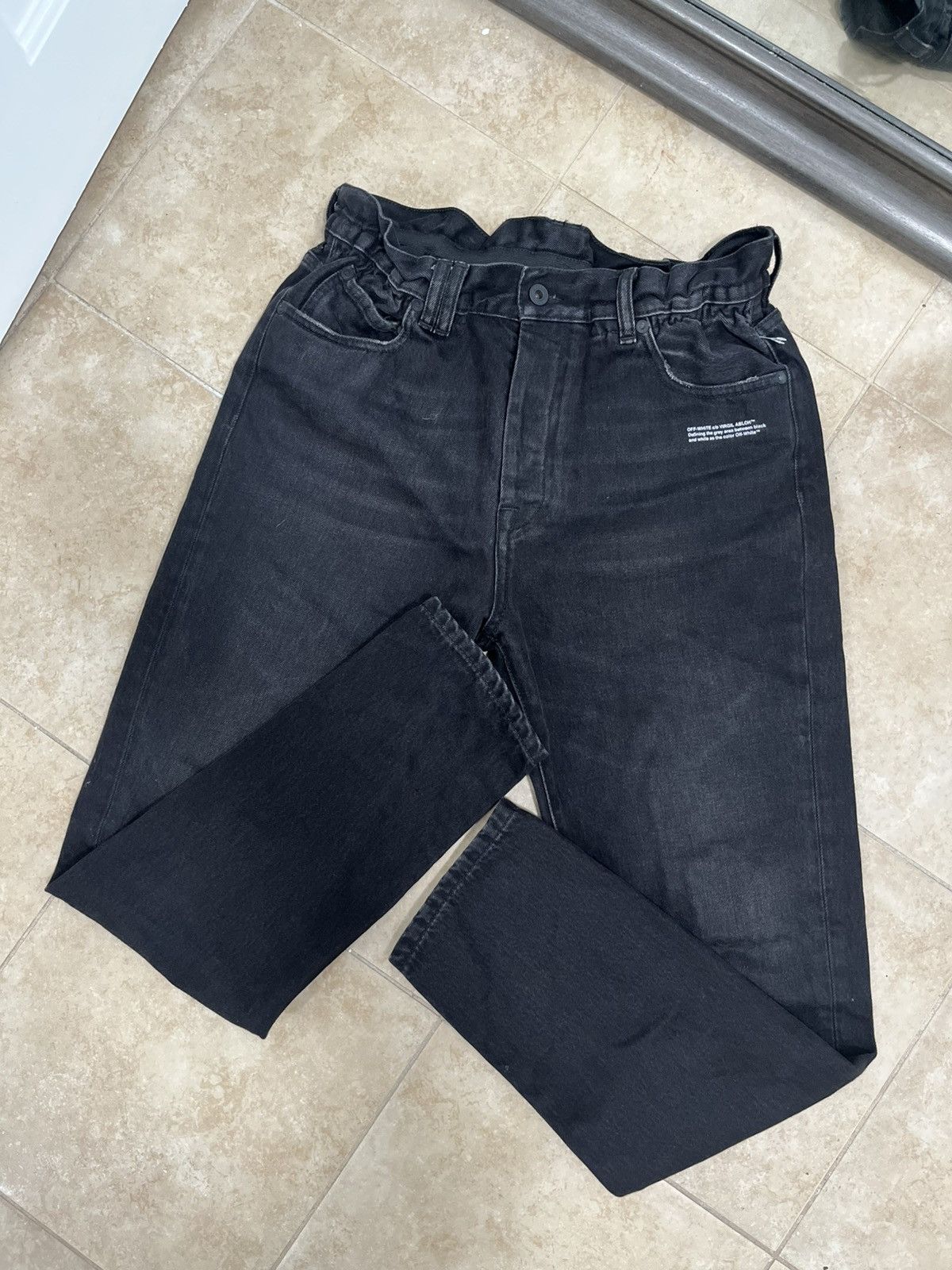 Off-White Off-White denim Virgil Abloh jeans 31 size mens Black logo Size US 31 - 1 Thumbnail