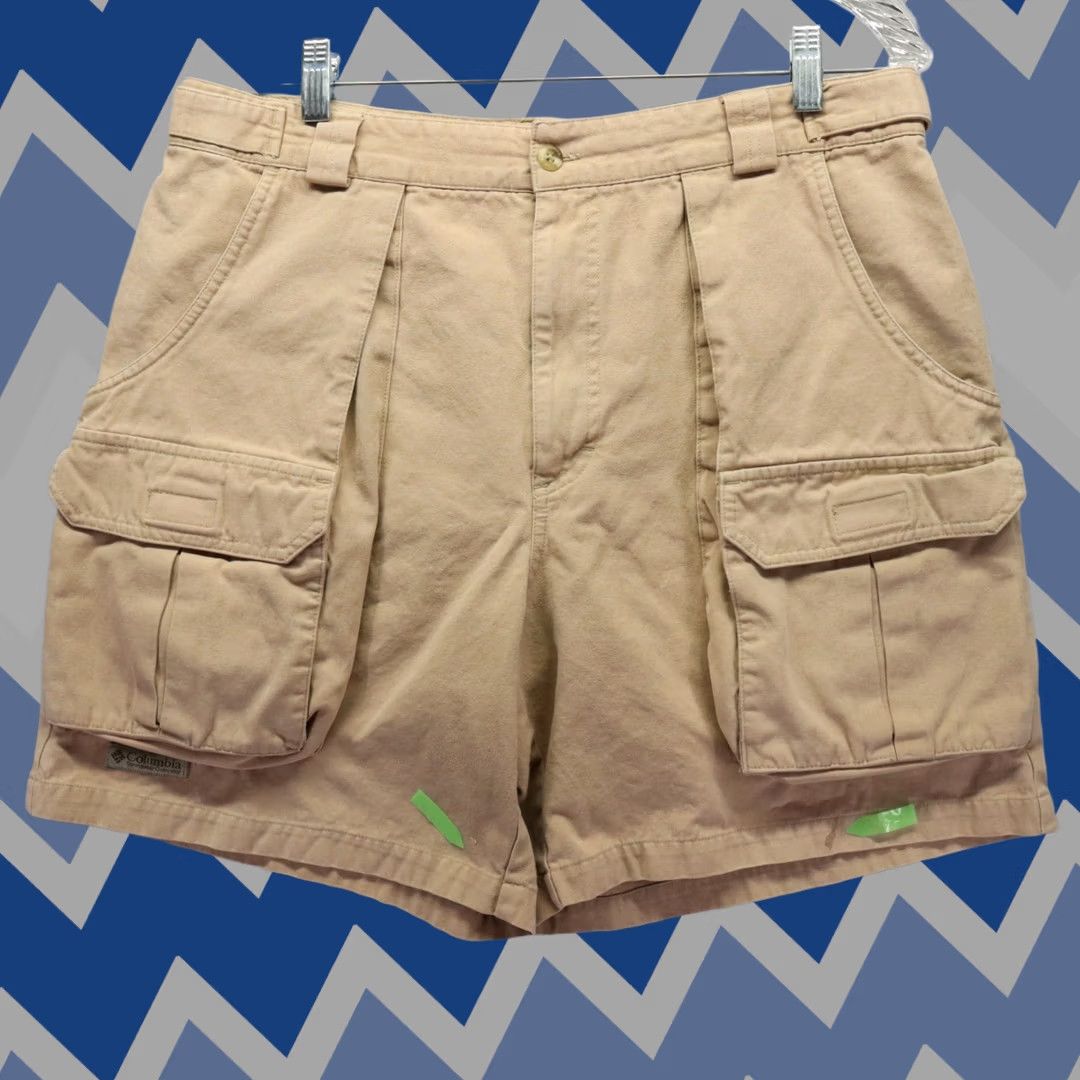 Vintage Columbia Shorts Mens 36 Cargo Pocket Safari Outdoor Hiking Camp Cotton Tan Khaki Size US 36 / EU 52 - 1 Thumbnail