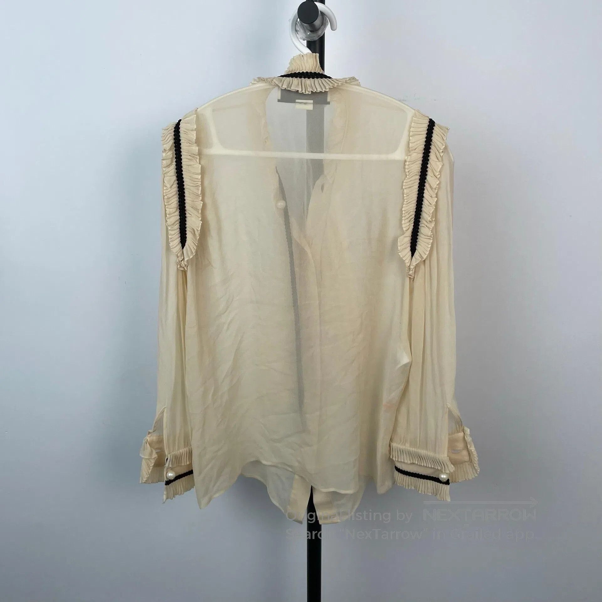 Gucci Guicci Palace style silk chiffon pearl button shirt| Size S / US 4 / IT 40 - 2 Thumbnail