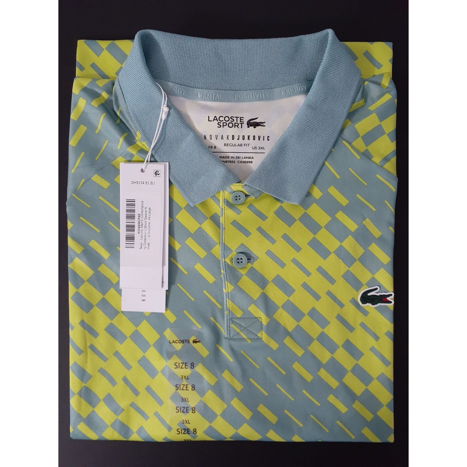Lacoste Men\'s Short Sleeve Novak Djokovic Sport Polo 3XL