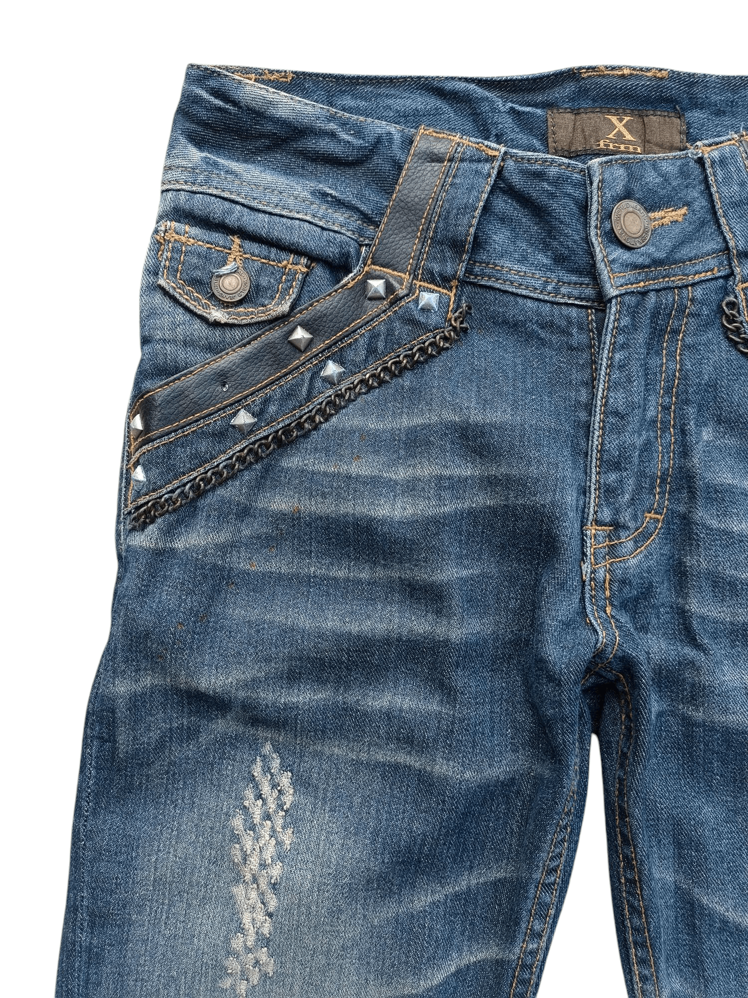 Japanese Brand × Seditionaries VTG Xfrm Japan Punk Style Stud Flare Distressed Jeans E253 Size US 29 - 9 Thumbnail