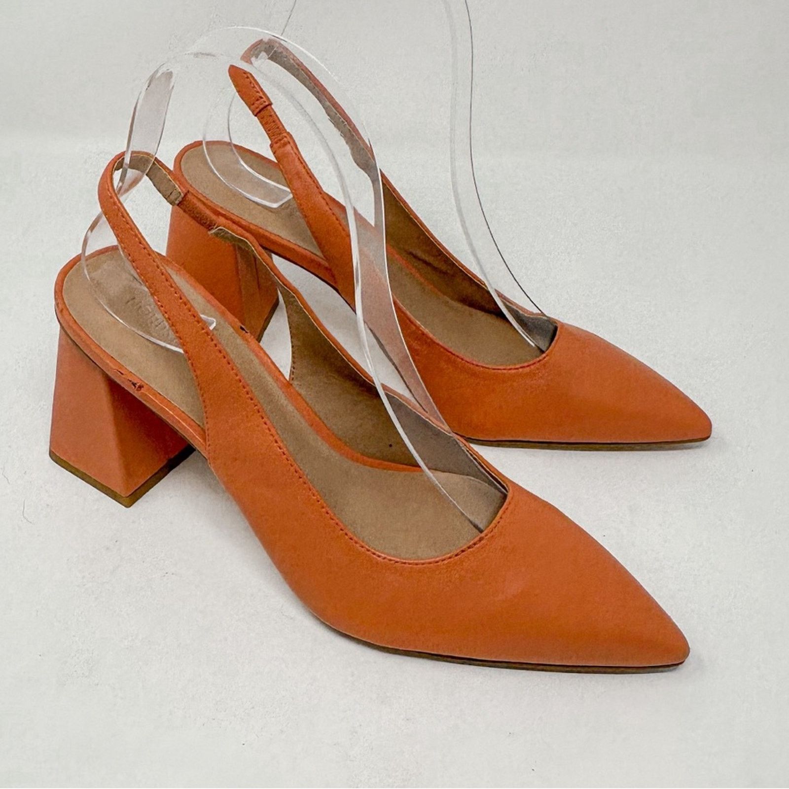 Nordstrom Nordstrom Polina Coral Leather Slingback Heels, Size 5.5 Size US 5.5 / IT 35.5 - 6 Thumbnail
