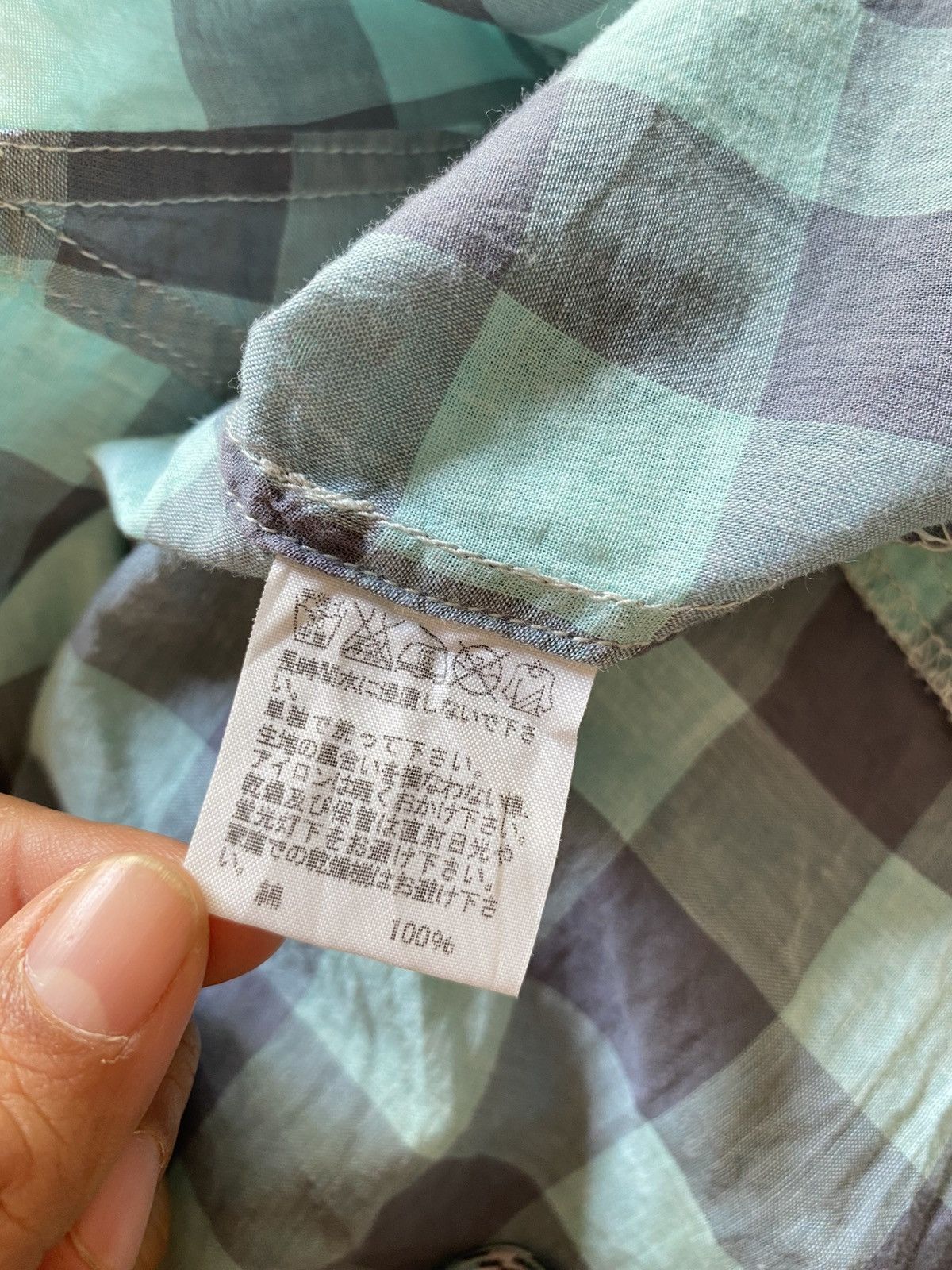 mercibeaucoup mercibeaucoup, jevous enprie Mint Checkered Button-Up Shirt Size XS / US 0-2 / IT 36-38 - 12 Thumbnail