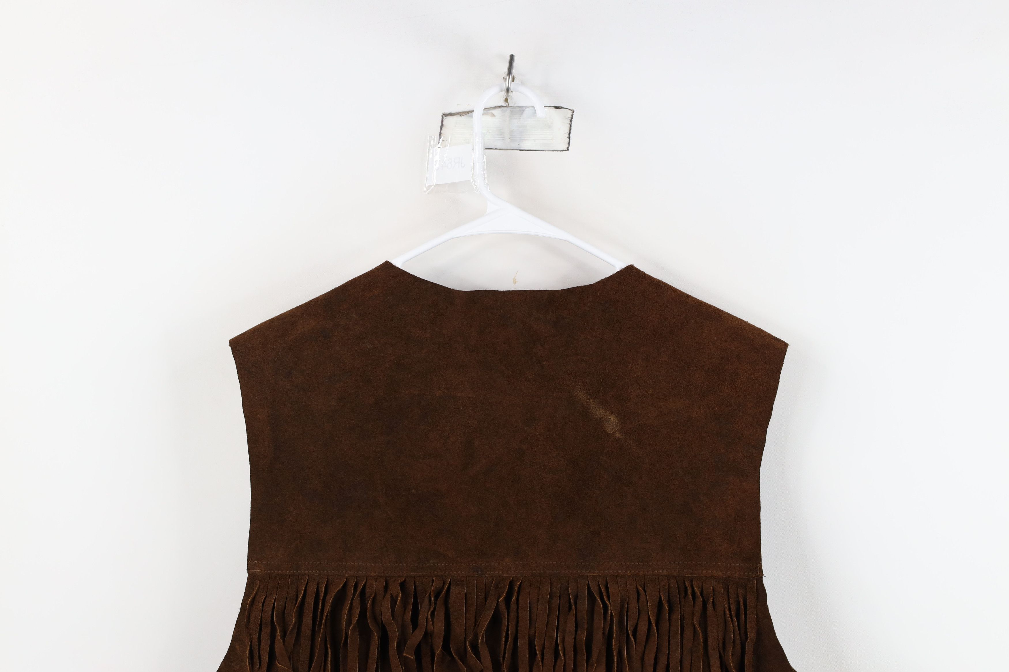 Vintage Vintage 60s 70s Boho Chic Belted Fringed Suede Leather Vest Size L / US 10 / IT 46 - 12 Thumbnail