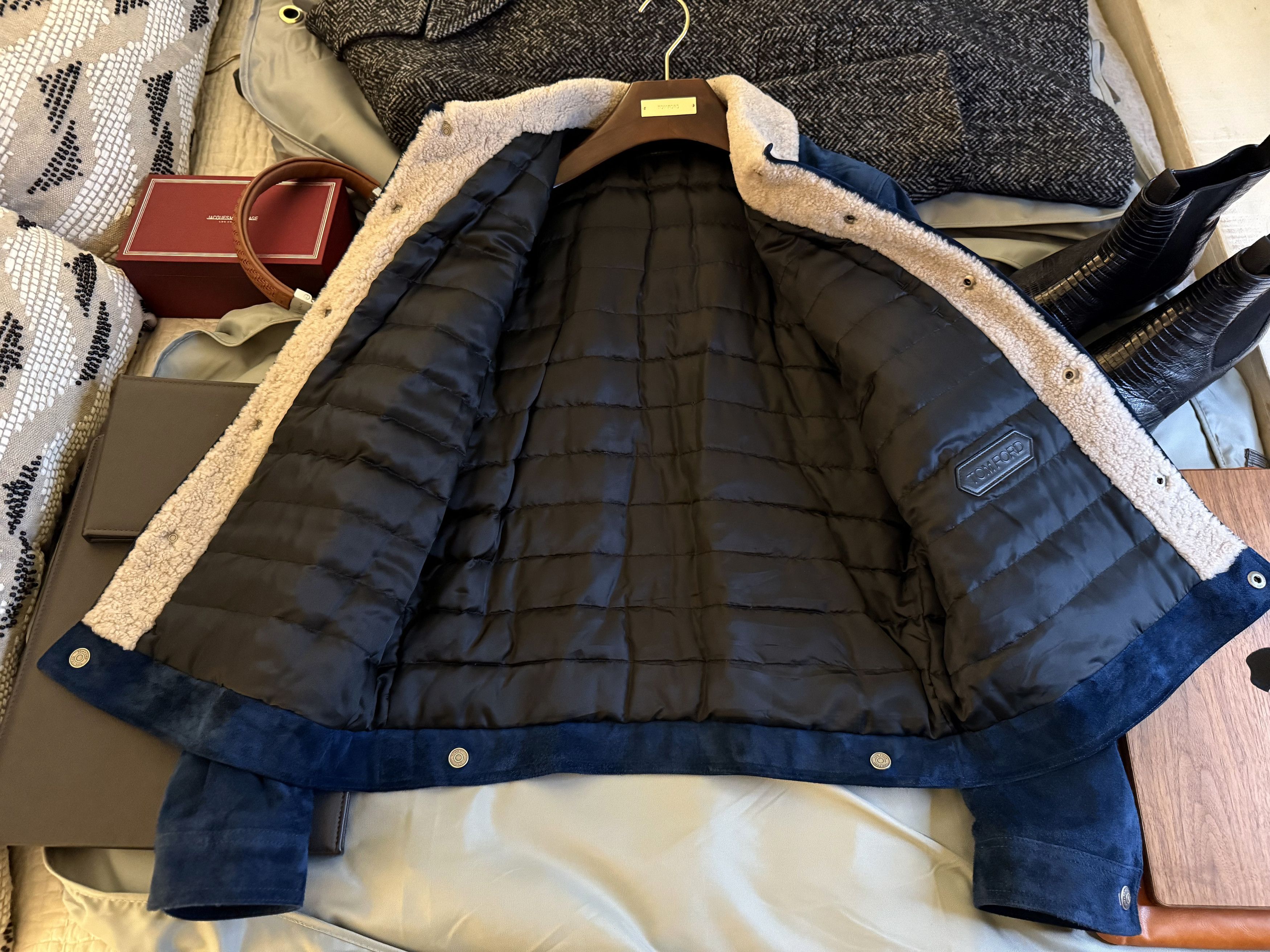 Tom Ford A-List Celeb Favorite, Coveted $9,800 w/tax Suede Shearling Size US L / EU 52-54 / 3 - 18 Thumbnail