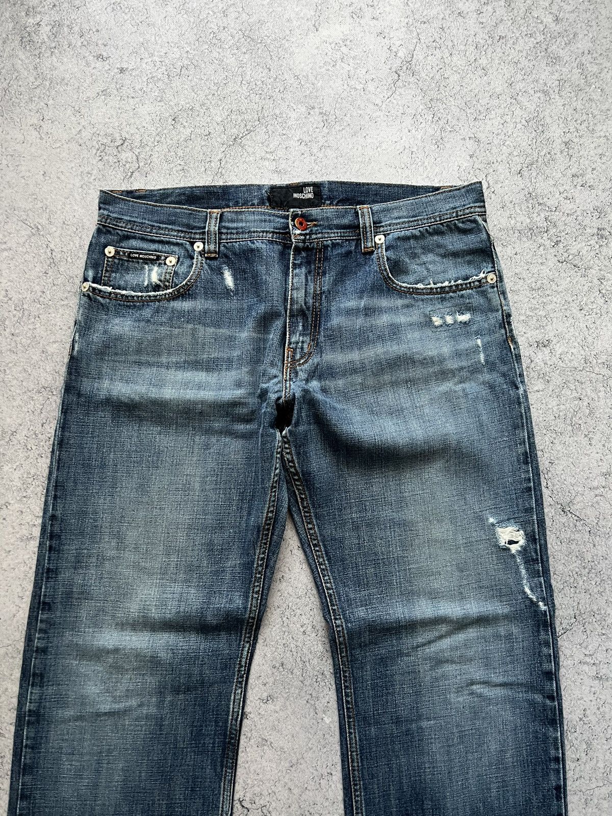 Moschino Vintage Love Moschino Jeans Distressed Denim Pants 00s Size US 38 / EU 54 - 6 Thumbnail