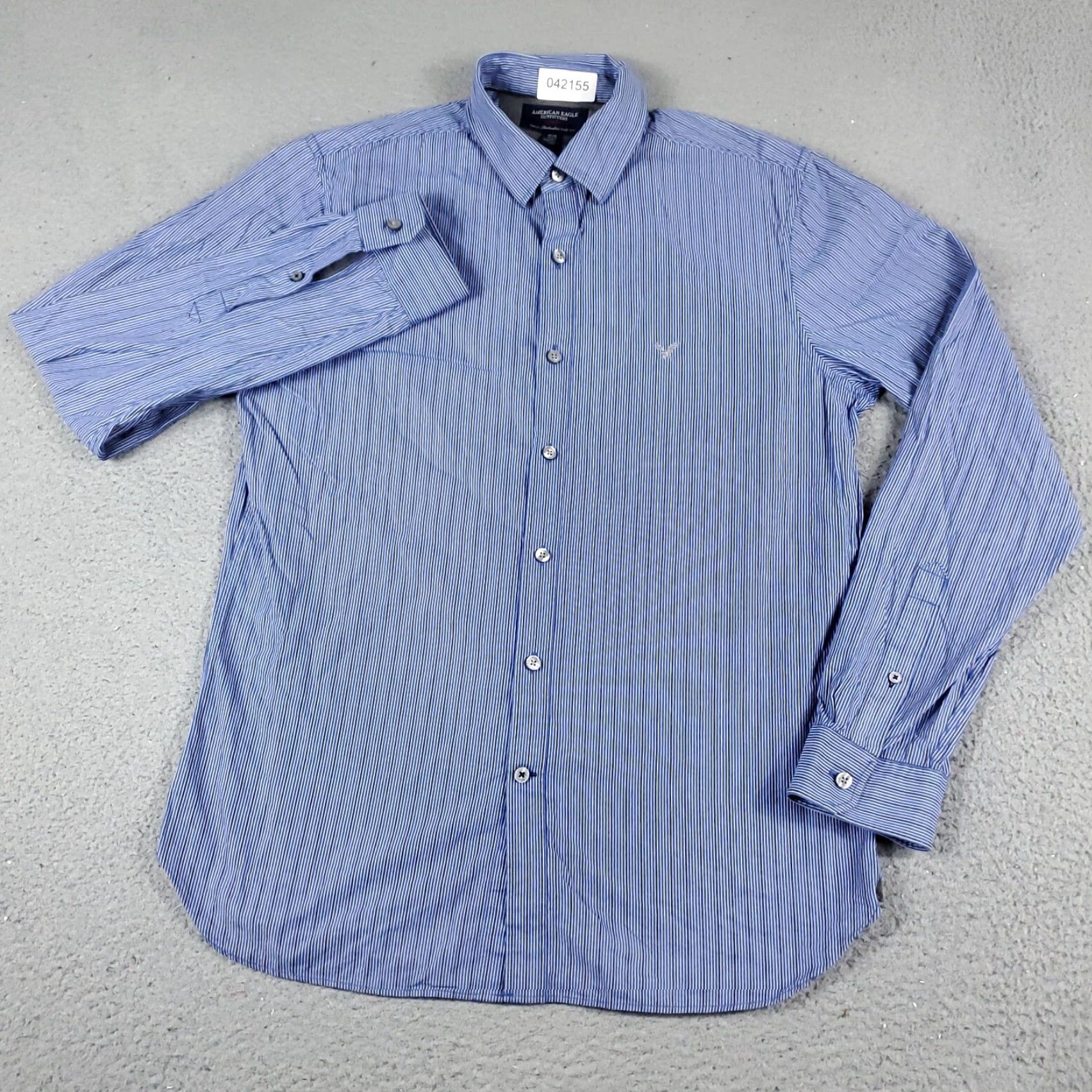 American Eagle Outfitters American Eagle Outfitters Shirt Mens Medium Blue Striped Button Up Long Sleeve Size US M / EU 48-50 / 2 - 2 Thumbnail