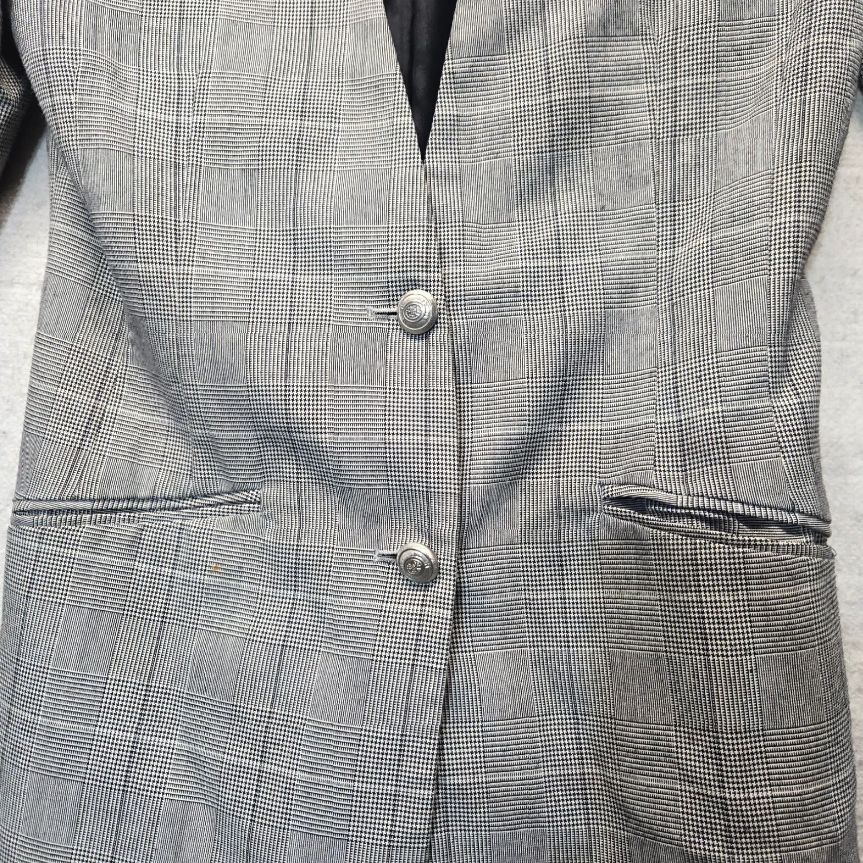 Vintage Daniel Niveau Gray Jacket Blazer Women's 6P Long Sleeve Suit Pietie Size 6P plaid polyester lined Brand: Daniel Niveau Size M / US 6-8 / IT 42-44 - 2 Thumbnail