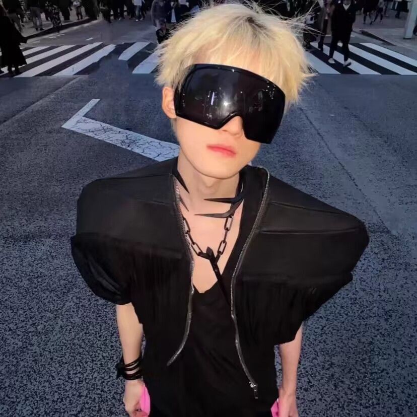 VIBE Hip-hop Street ins style custom avant-garde sunglasses Size ONE SIZE - 3 Thumbnail