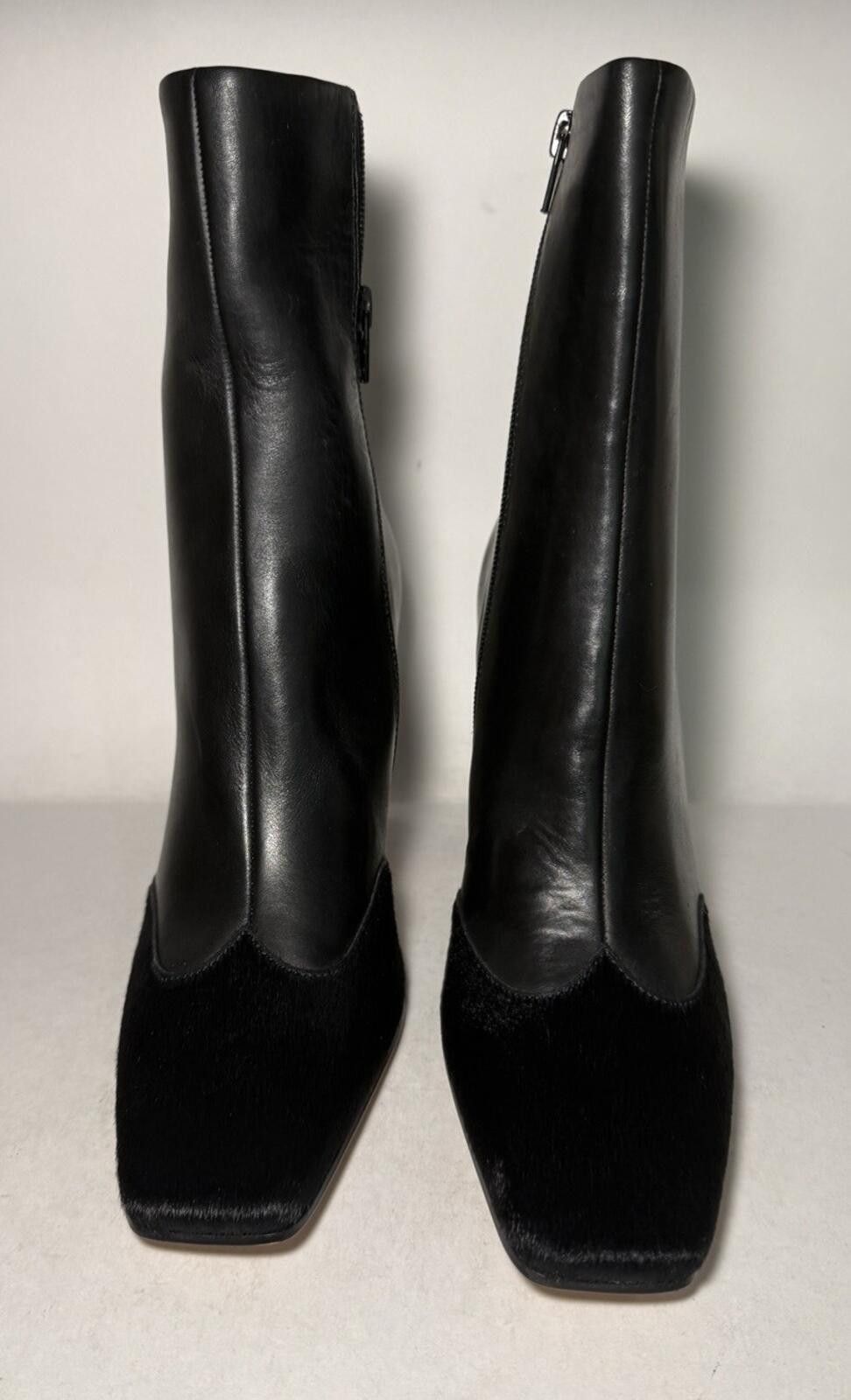 Steve Madden STEVE MADDEN Lyle Boot Leather Zipper Cow Hair Block Heel Size US 9.5 / IT 39.5 - 2 Thumbnail