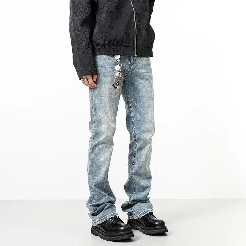 Denime × Japanese Brand Men's Jeans American Style High Street Washing Micro Flare Size US 27 - 2 Thumbnail