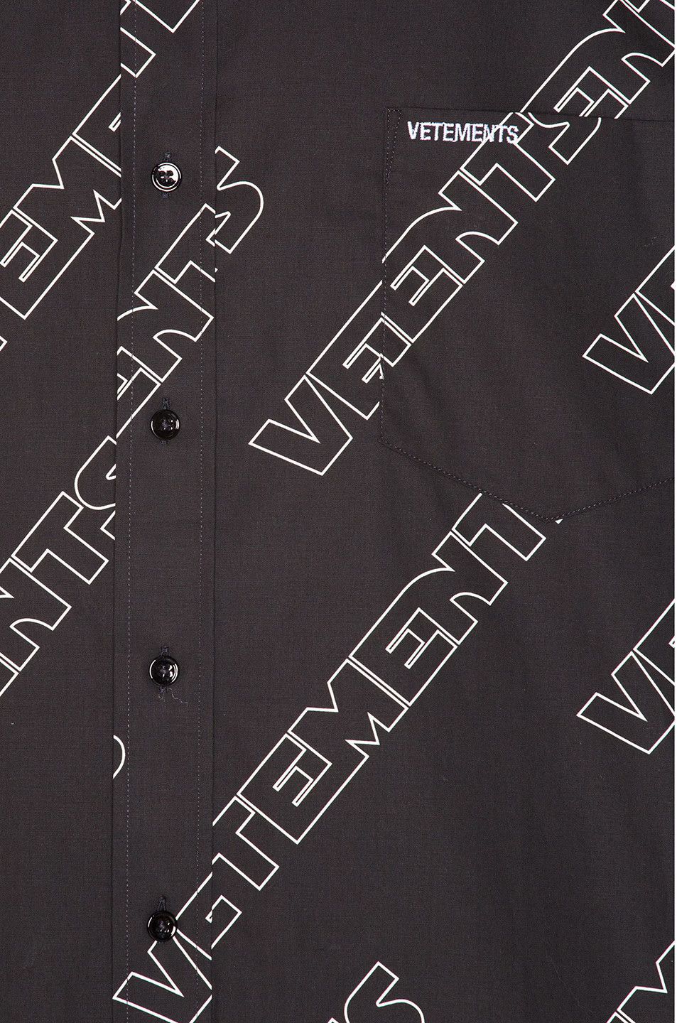 Vetements o1y0924 Logo Button Shirt in Black Size US M / EU 48-50 / 2 - 5 Thumbnail