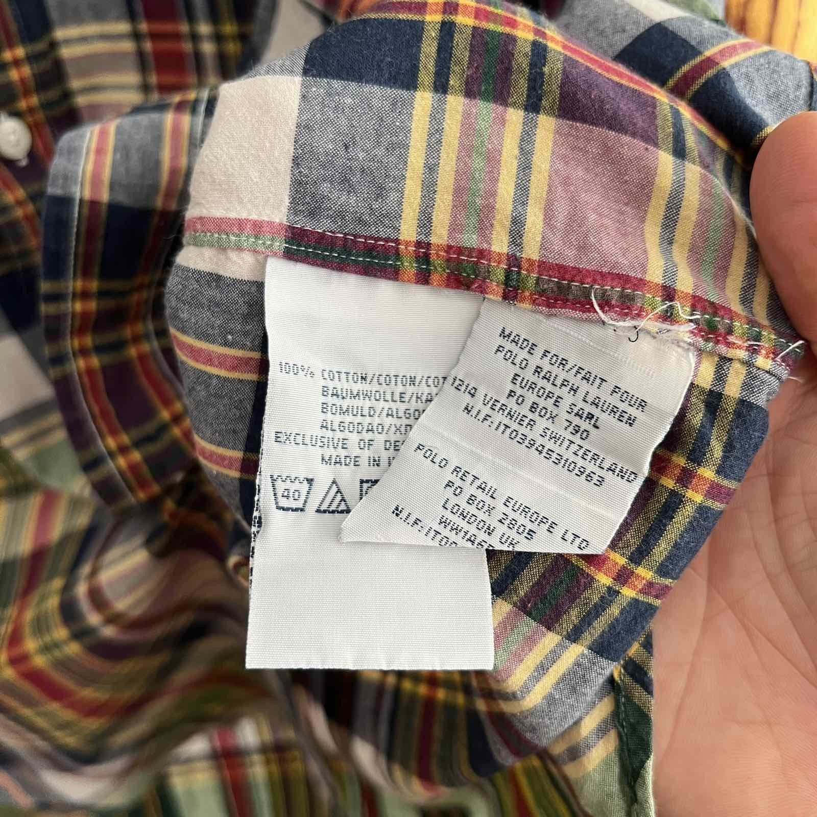 Polo Ralph Lauren VINTAGE Ralph Lauren Button-Up Flannel Shirt Mens 90s Size US S / EU 44-46 / 1 - 4 Thumbnail