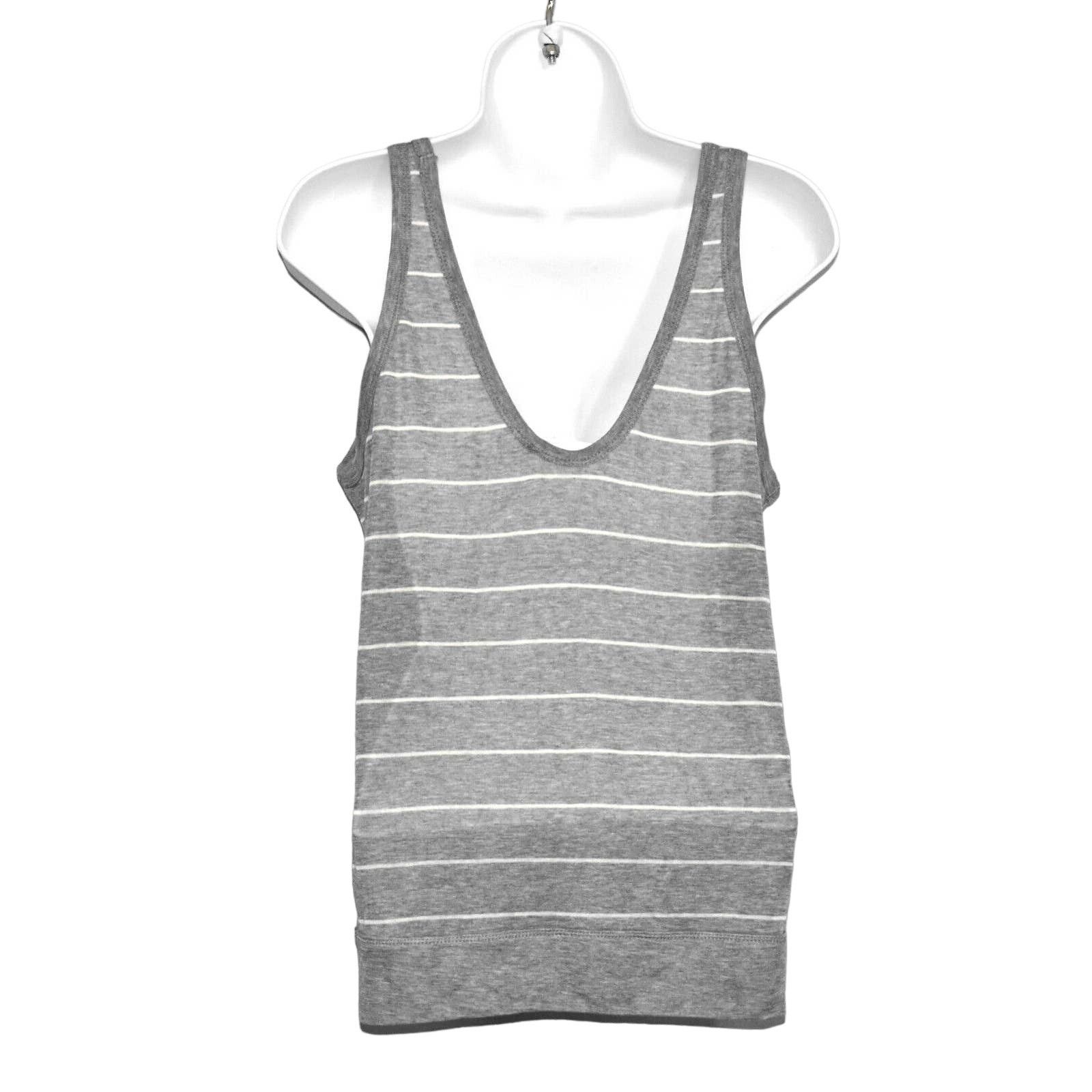 T by Alexander Wang NEW T ALEXANDER WANG Grey Striped Pocket Tank Top Sz XS Size XS / US 0-2 / IT 36-38 - 2 Thumbnail