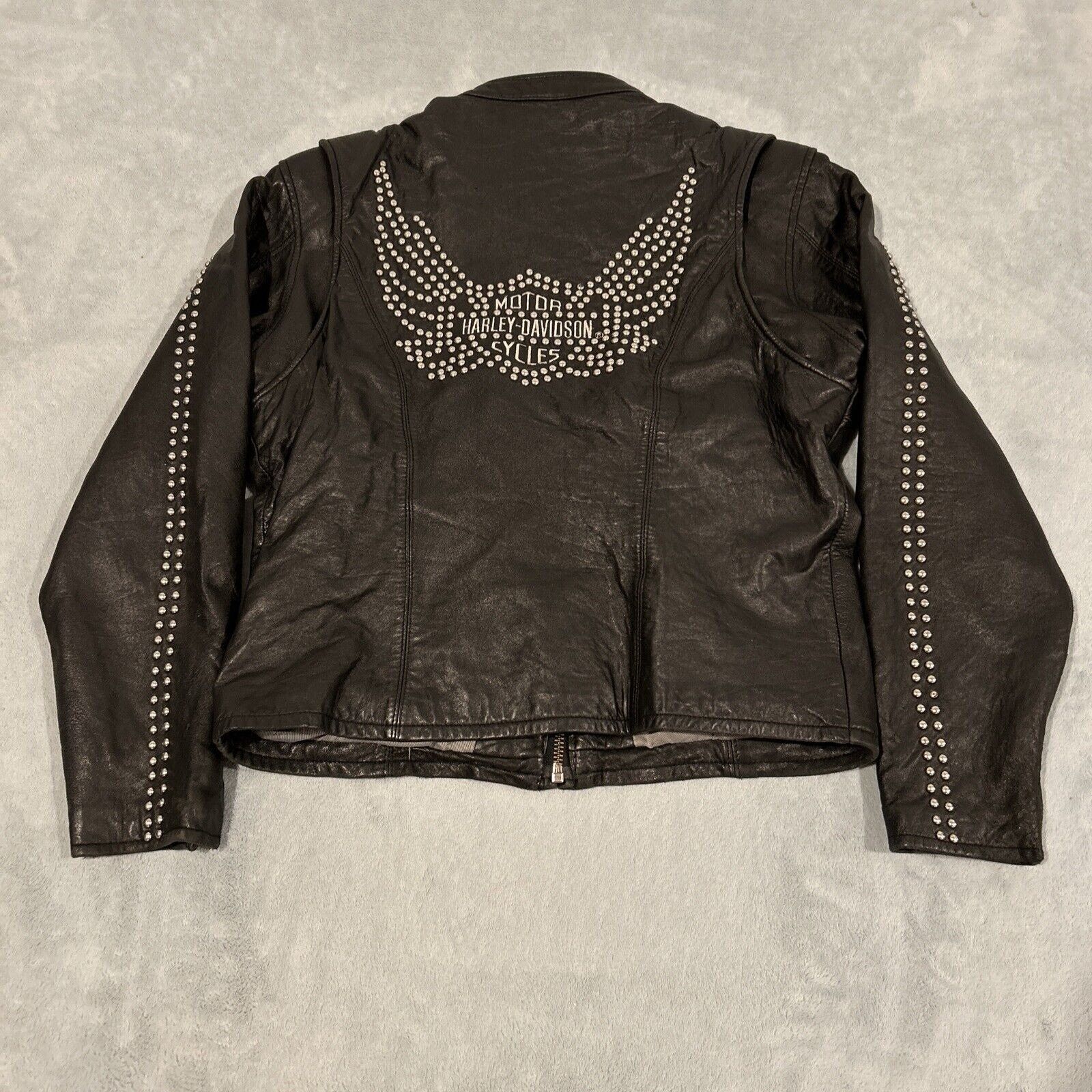 Harley Davidson Harley Davidson Studded Leather Jacket Womens XS Biker Goth Size XS / US 0-2 / IT 36-38 - 1 Thumbnail