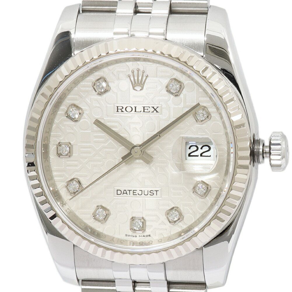 Rolex Rolex Rolex Datejust Au750 White Gold Stainless Steel Crocodile skin Automatic 116234G DUTY FREE for USA Size ONE SIZE - 1 Thumbnail