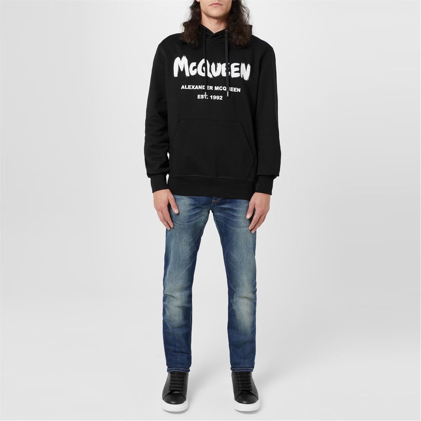 Alexander McQueen o1g2r1mq0326 Graffiti Logo Hoodie in Black Size US XXL / EU 58 / 5 - 5 Thumbnail