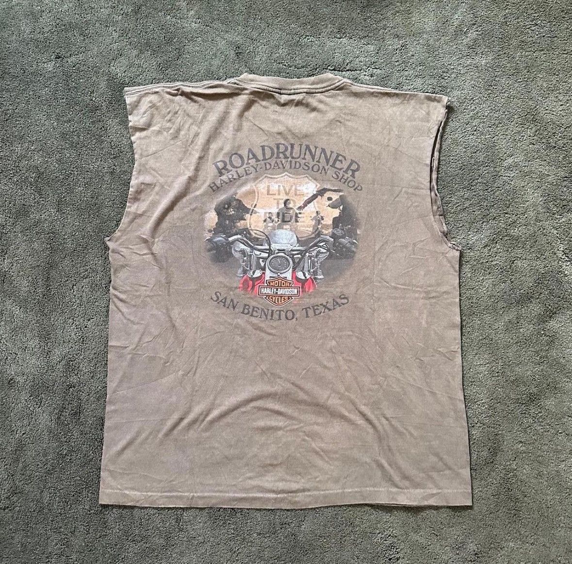 Harley Davidson Brown Harley Davidson sleeveless shirt single stitch Size US XL / EU 56 / 4 - 5 Thumbnail