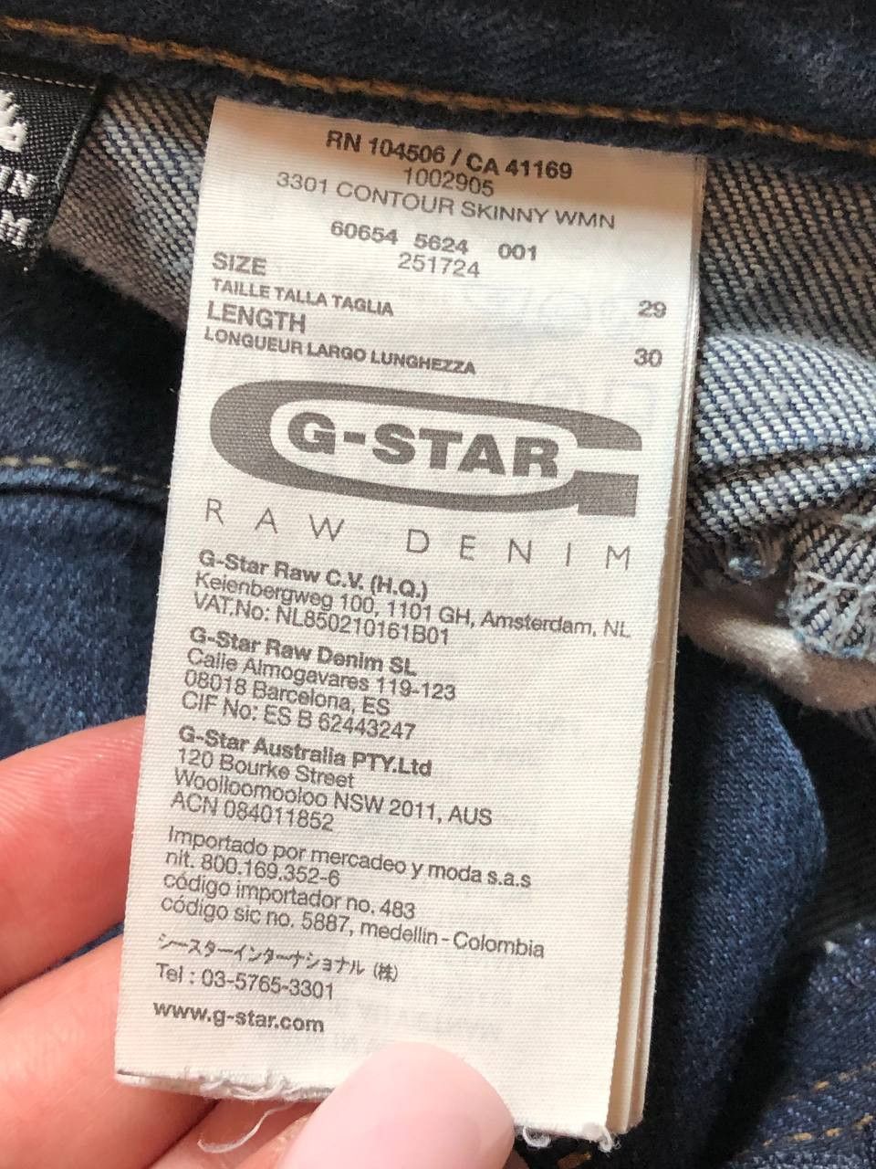 G-Star Vintage G-Star Raw 3301 Contour Skinny Denim Jeans Size 29 Size 29" - 2 Thumbnail