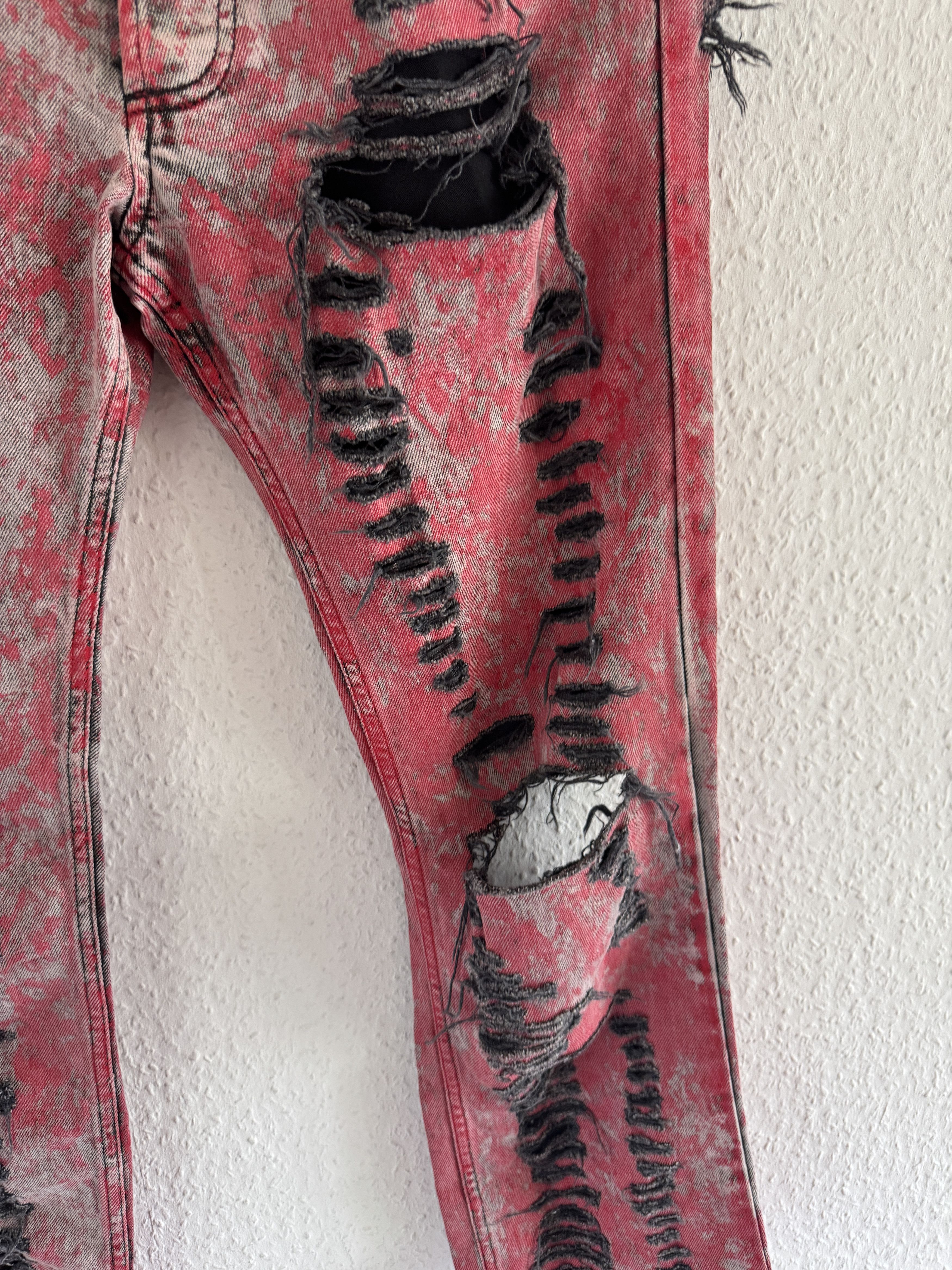 Gucci Distressed Red Destroyed Denim Pants Size US 32 / EU 48 - 6 Thumbnail