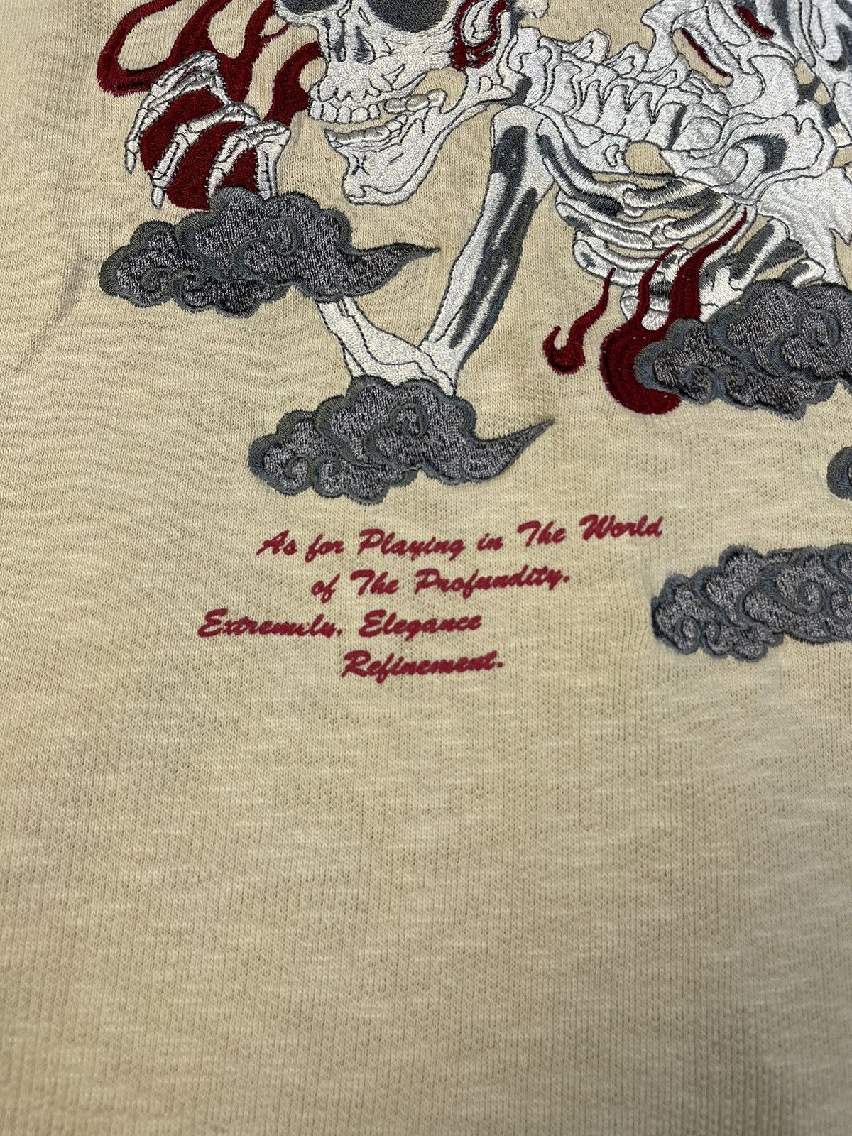 Japanese Brand 2000s Defective Struct Skeleton Sukajan Zip Hoodie Size US L / EU 52-54 / 3 - 3 Thumbnail
