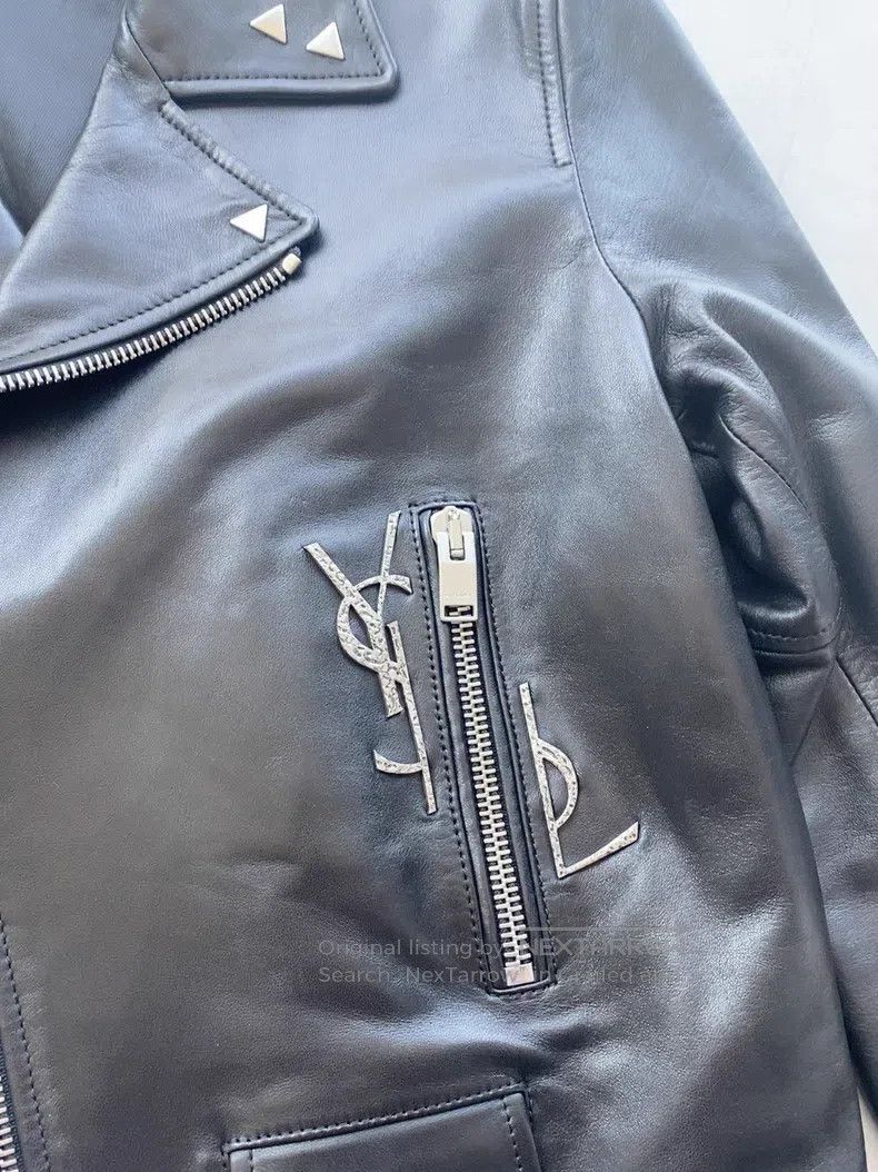 Saint Laurent Paris Saint Laurent Paris Leather Jacket Motorcycle Biker Jacket Size US M / EU 48-50 / 2 - 2 Thumbnail