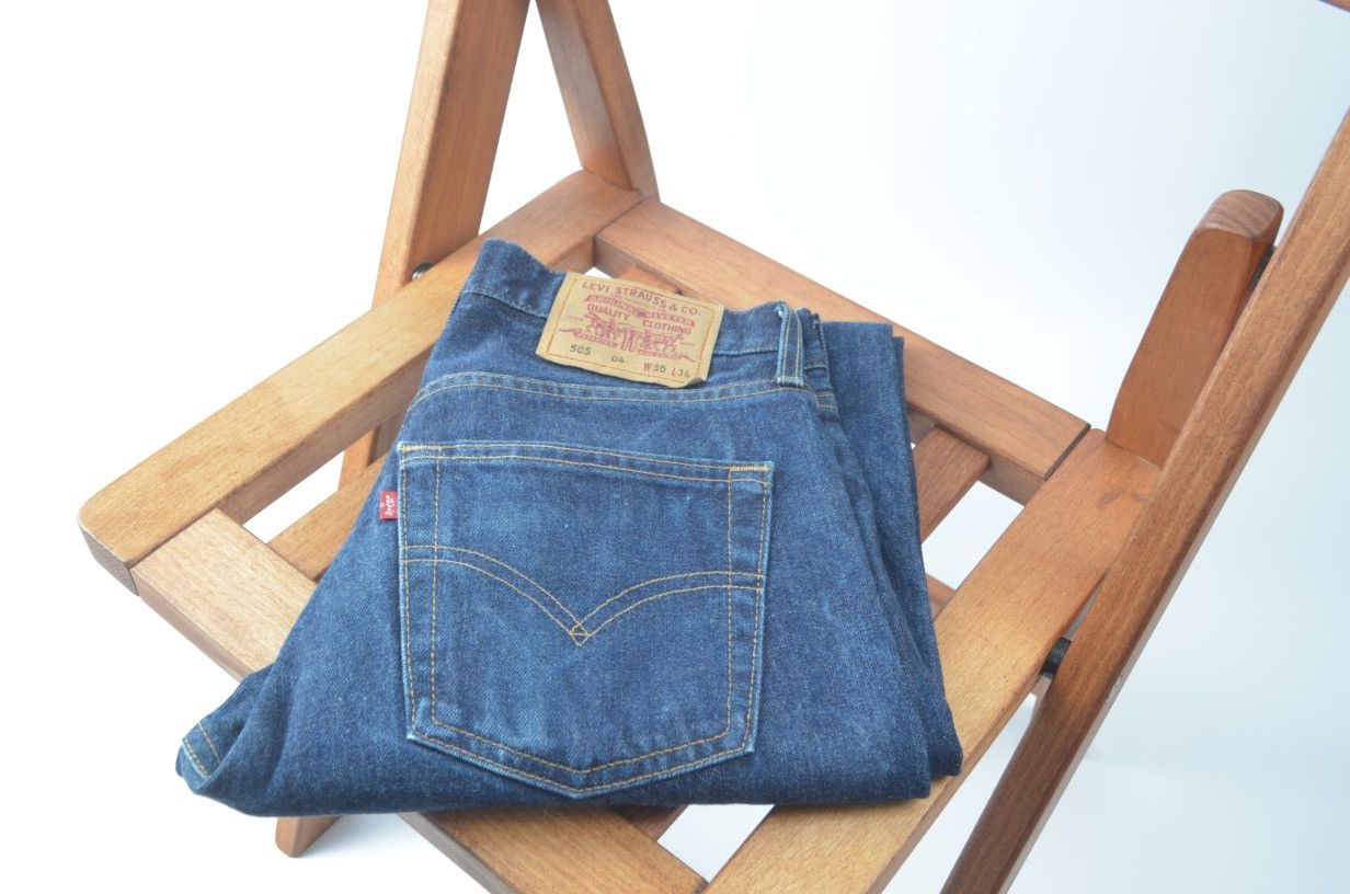 Levi's Vintage 90s Levi's 505 Washed Blue Denim Jeans Size US 30 / EU 46 - 1 Thumbnail