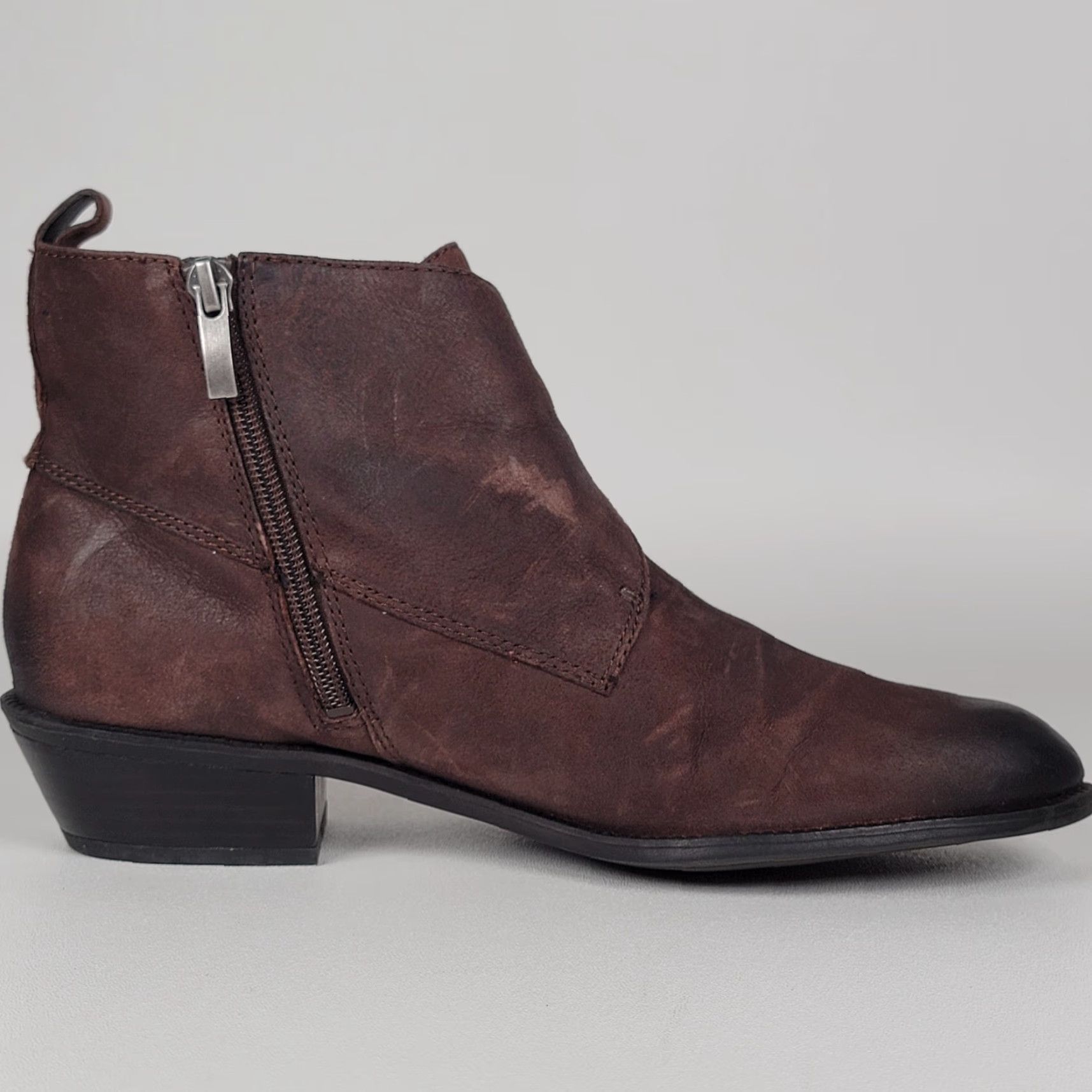 Franco Sarto Franco Sarto Royce Leather Ankle Boots Women's Dark Brown 9 M Size US 7 / IT 37 - 5 Thumbnail