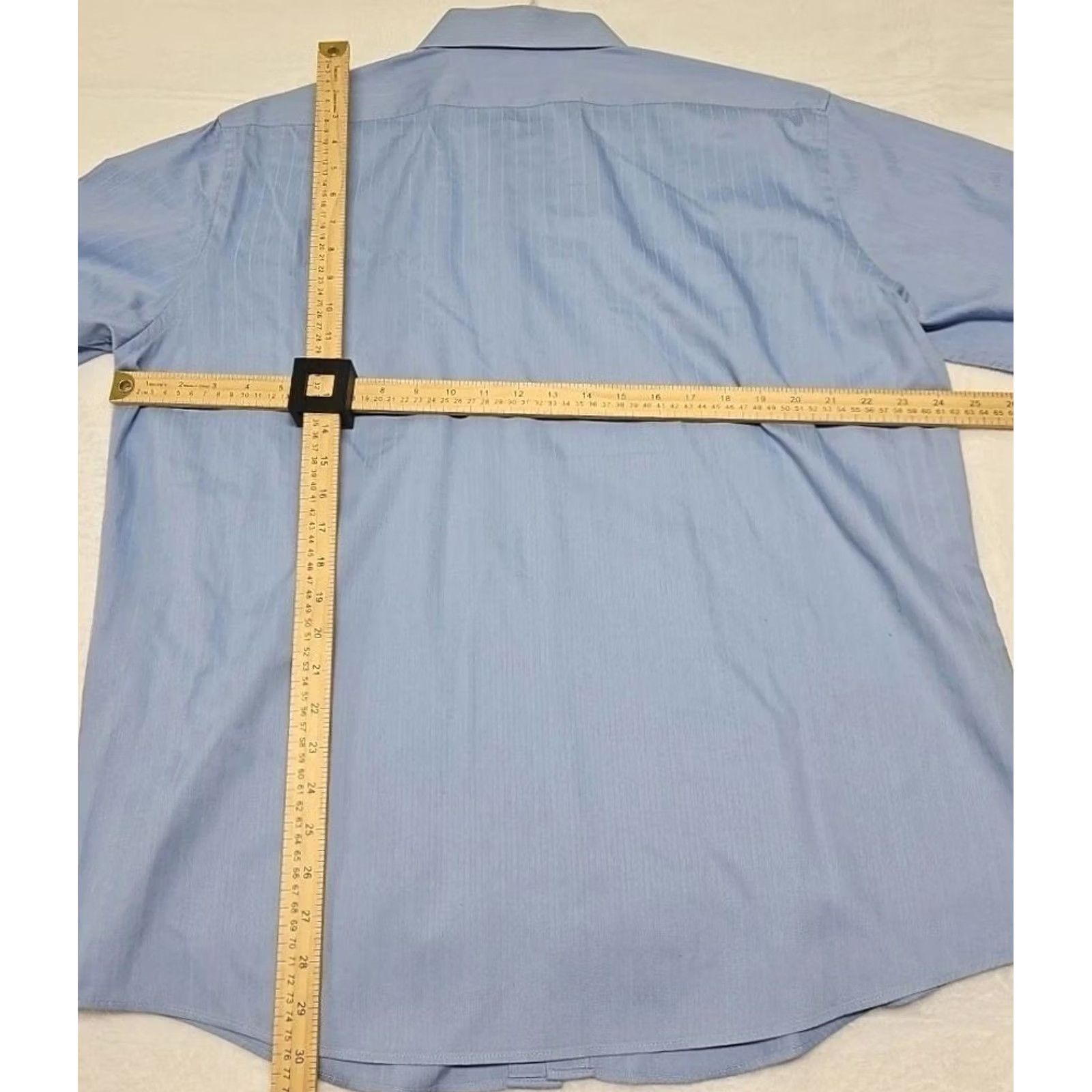 Joseph Abboud Joseph Abboud JOE Dress Shirt Blue Slim Fit Long Sleeve Wrinkle Free Button Collared Solid 100% Cotton Men L Regular Size 42R - 8 Thumbnail