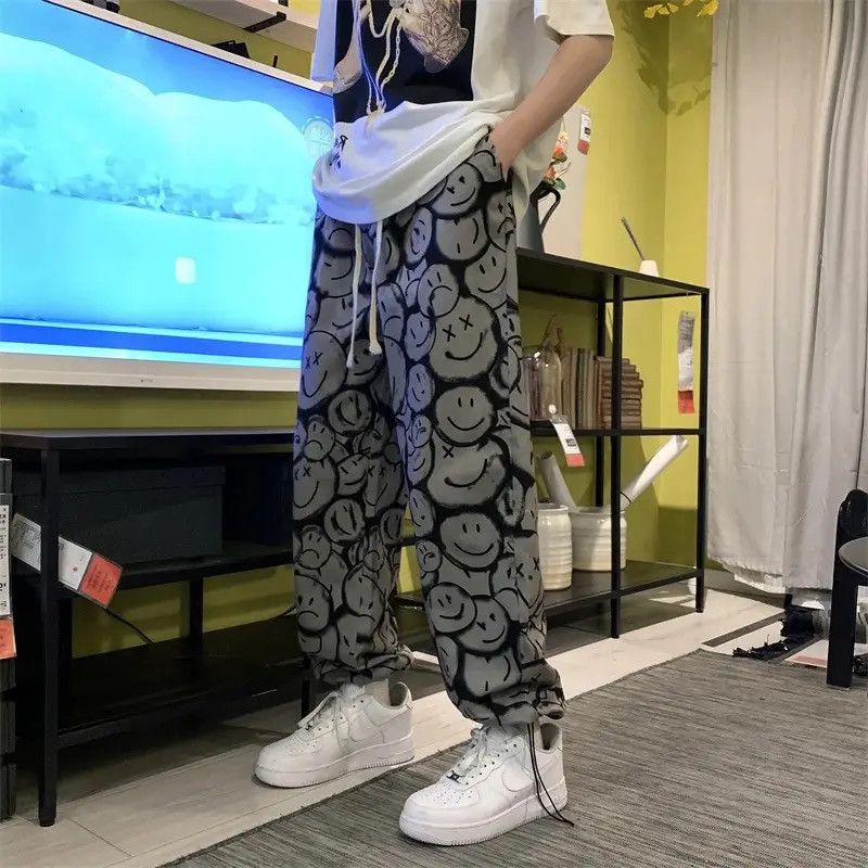 Japanese Brand × Vintage Straight Smile Face Printing Baggy Pants Trousers Size US 34 / EU 50 - 5 Thumbnail