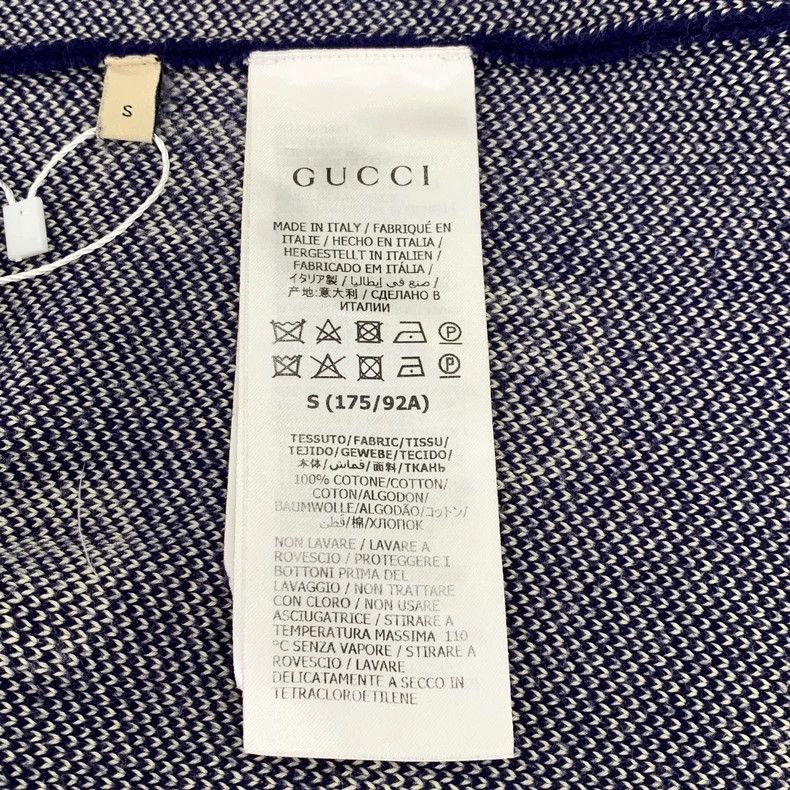Gucci Gucci Dark blue GG jacquard full print V-neck cotton knitte Size US S / EU 44-46 / 1 - 6 Thumbnail