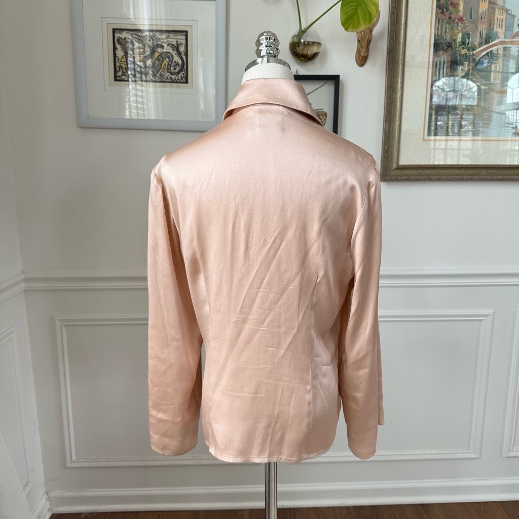 Other Finley Lindy 100% Silk Blouse Knot Front Wine Bar Blush Pink Size S / US 4 / IT 40 - 6 Thumbnail