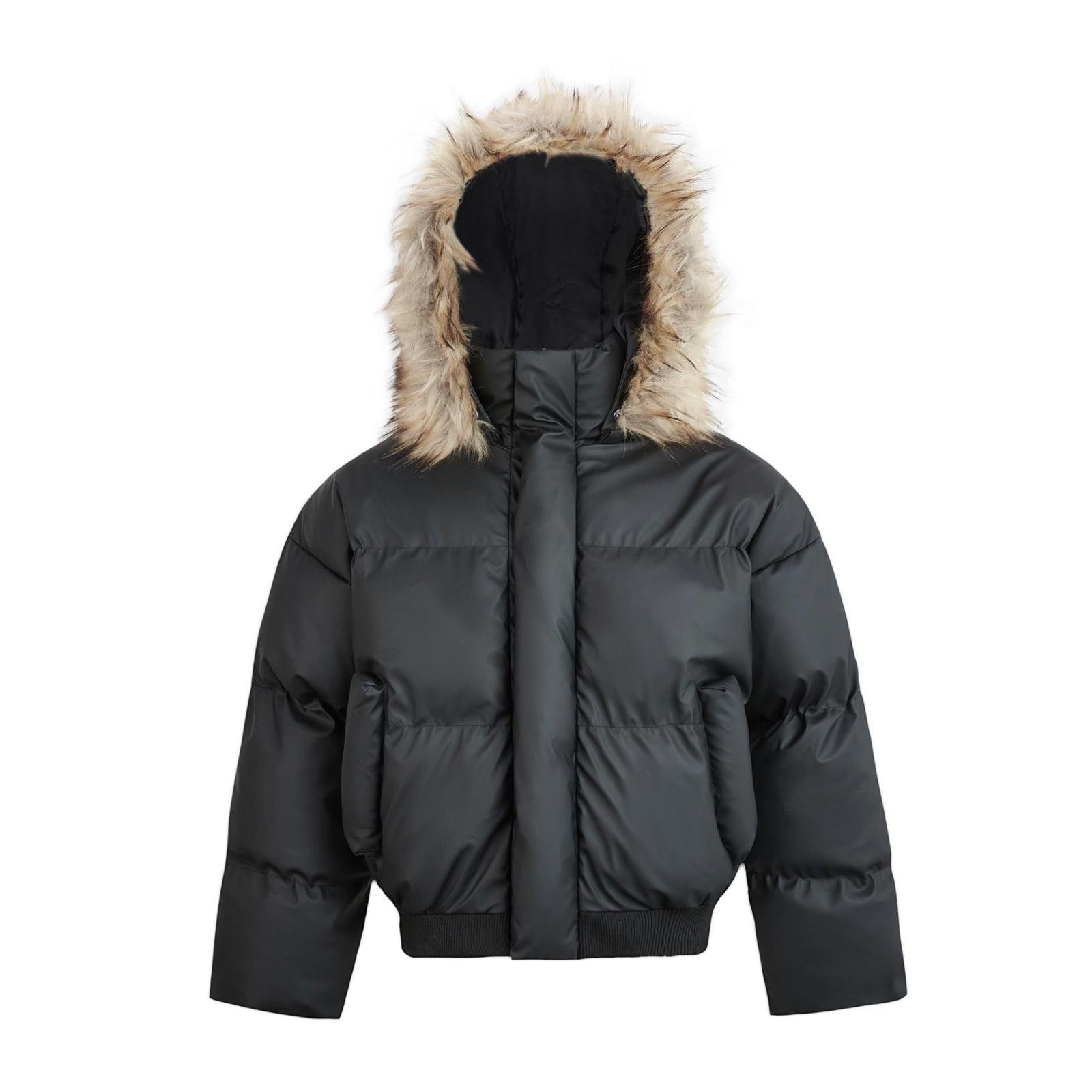 Japanese Brand Black Puffer Jacket with Faux Fur Hood Size US M / EU 48-50 / 2 - 3 Thumbnail