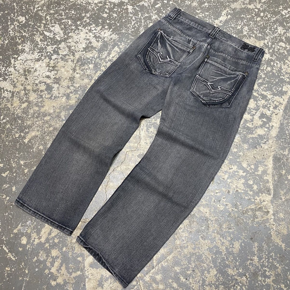 Blue Gear × Vintage Vintage Black Faded Blue Gear y2k baggy Denim Jeans Size US 33 - 2 Thumbnail