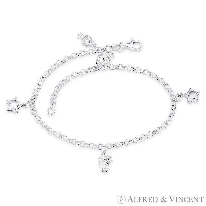 Other Dolphin, Star & Rolo Chain Italian Charm Anklet Size ONE SIZE - 1 Preview