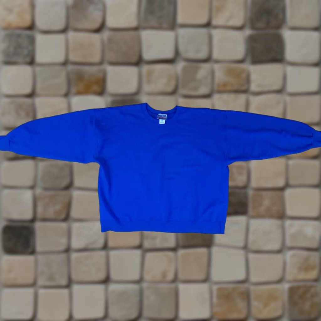 Hanes Hanes Ultimate Cotton Printpro Blue XL Sweatshirt Mens Pullover Cotton Solid Canvas 3 X-Large Blue Sweatshirt Mens Size US XL / EU 56 / 4 - 1 Thumbnail