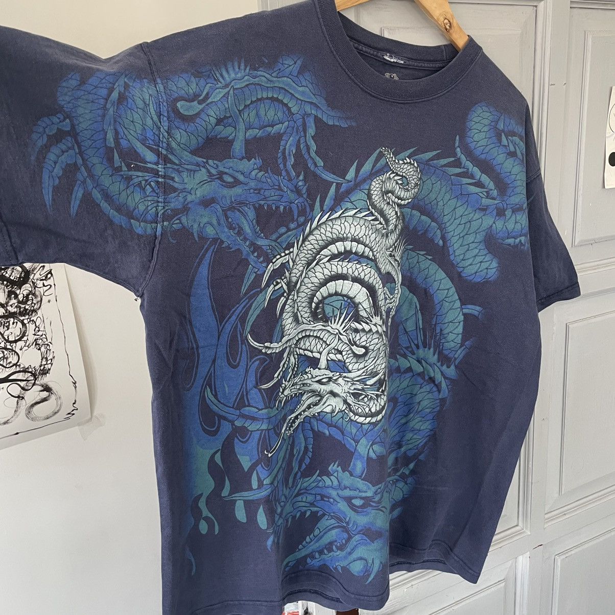 Japanese Brand × Vintage Vintage Dragon Japanese T-shirt Blue size XL Size US XL / EU 56 / 4 - 6 Thumbnail